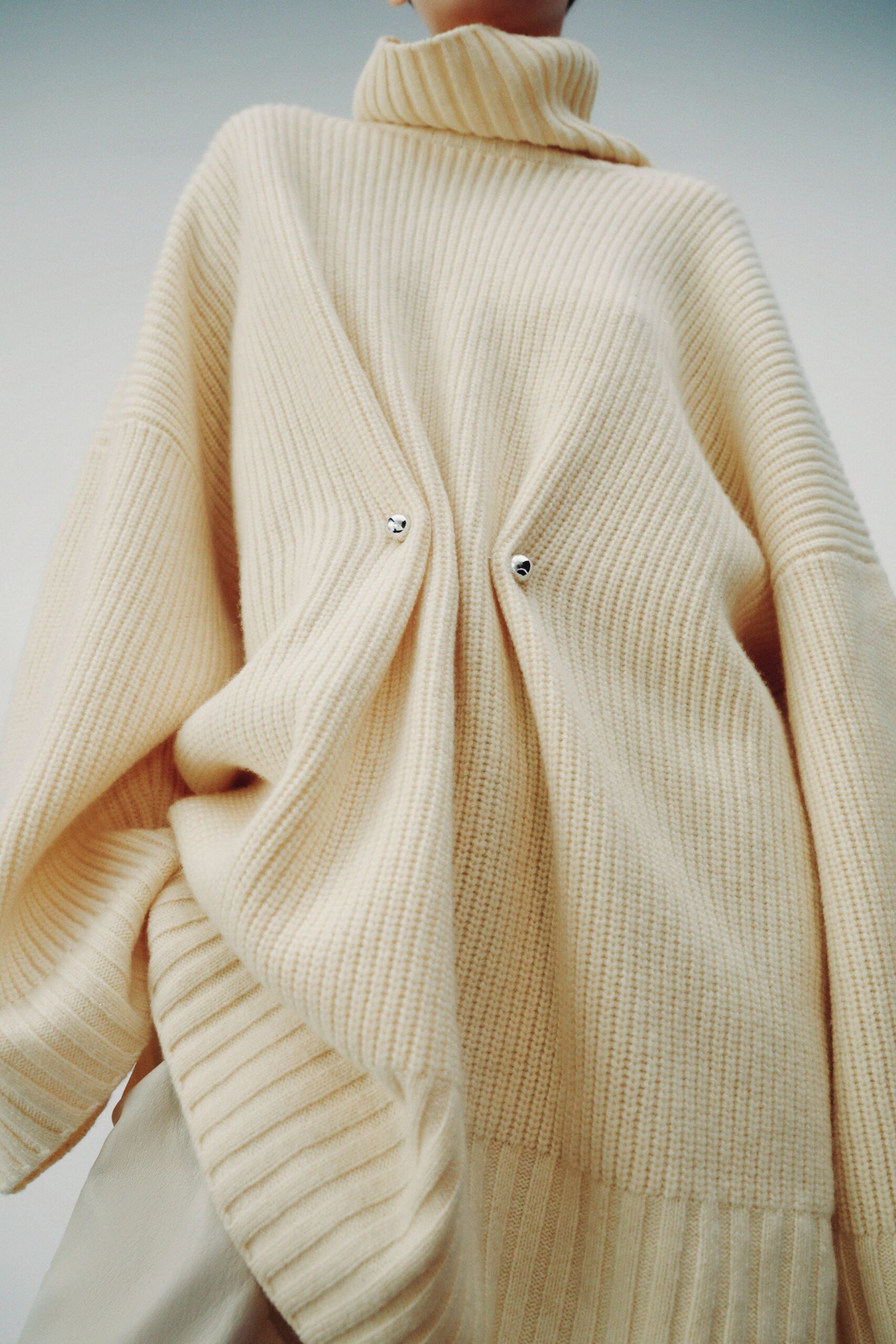 oversized beige wool sweater