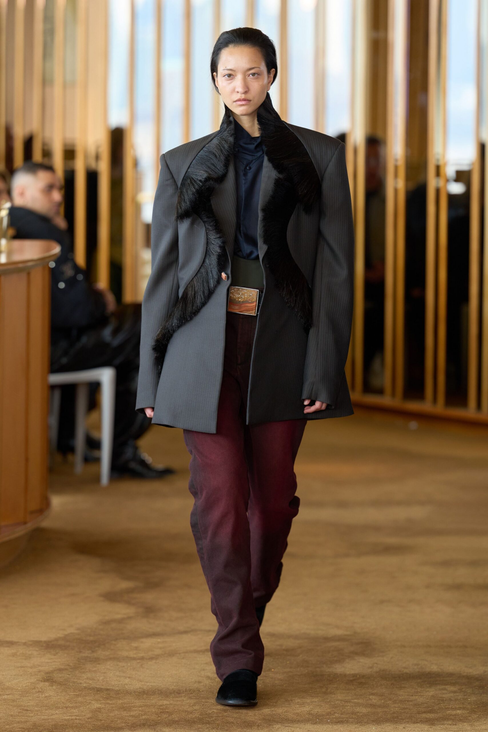 red cotton relaxed straight-leg pants