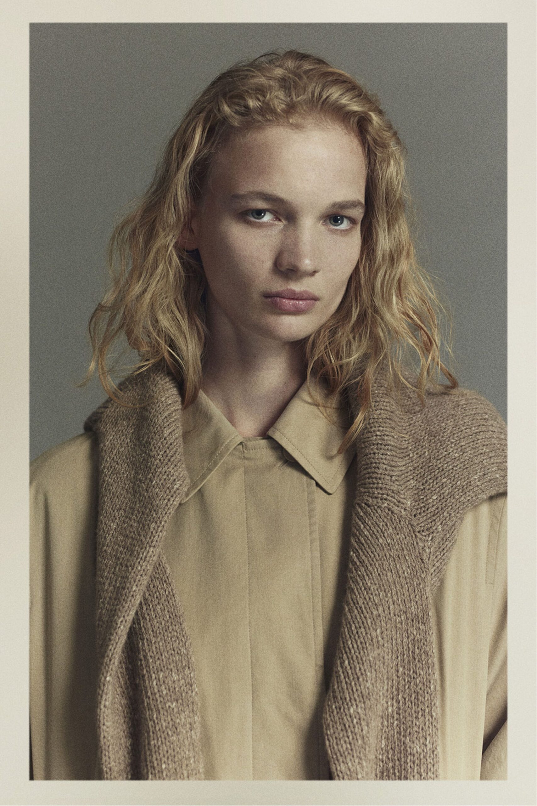 brown wool oversized cardigan