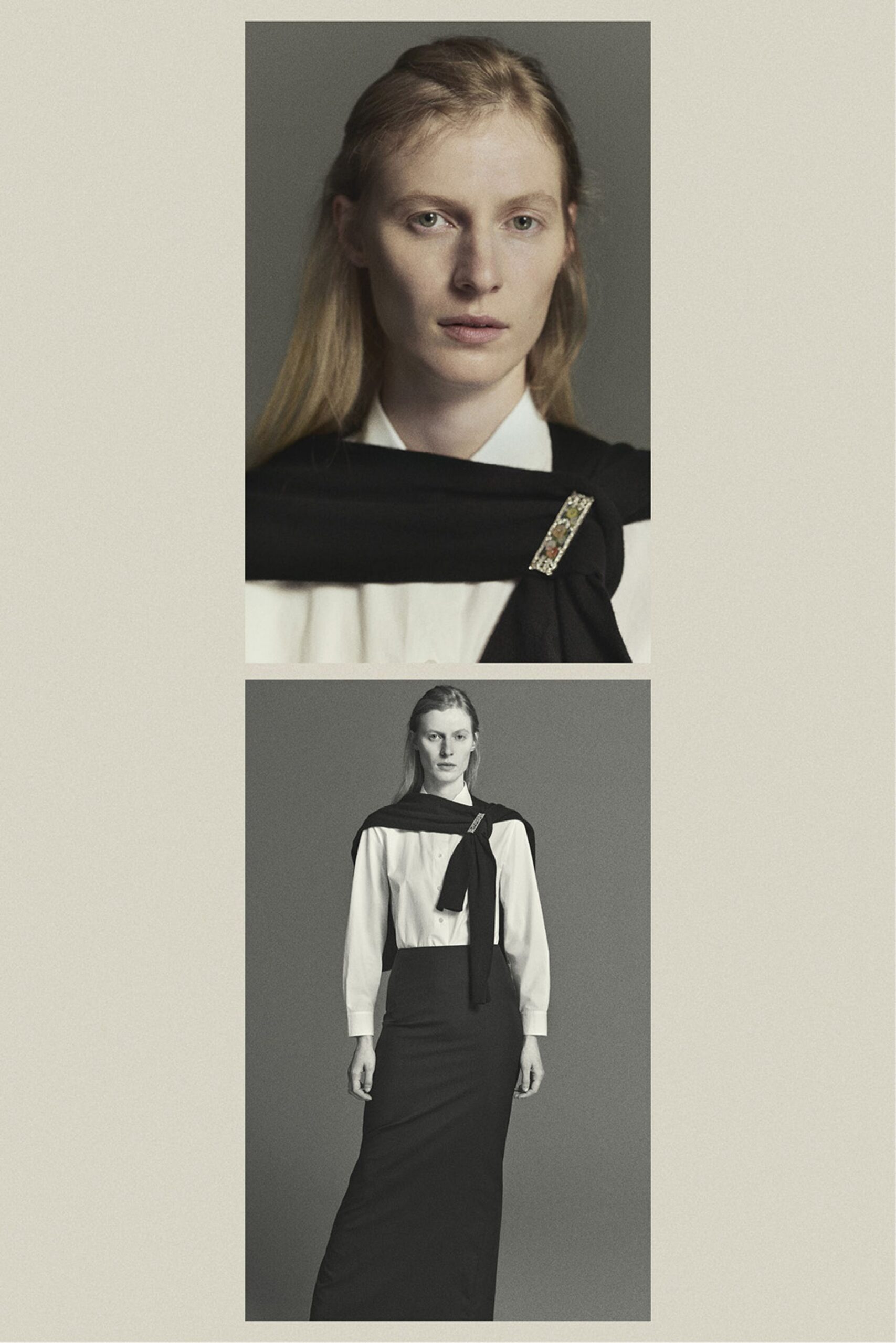 white shirt black pencil skirt
