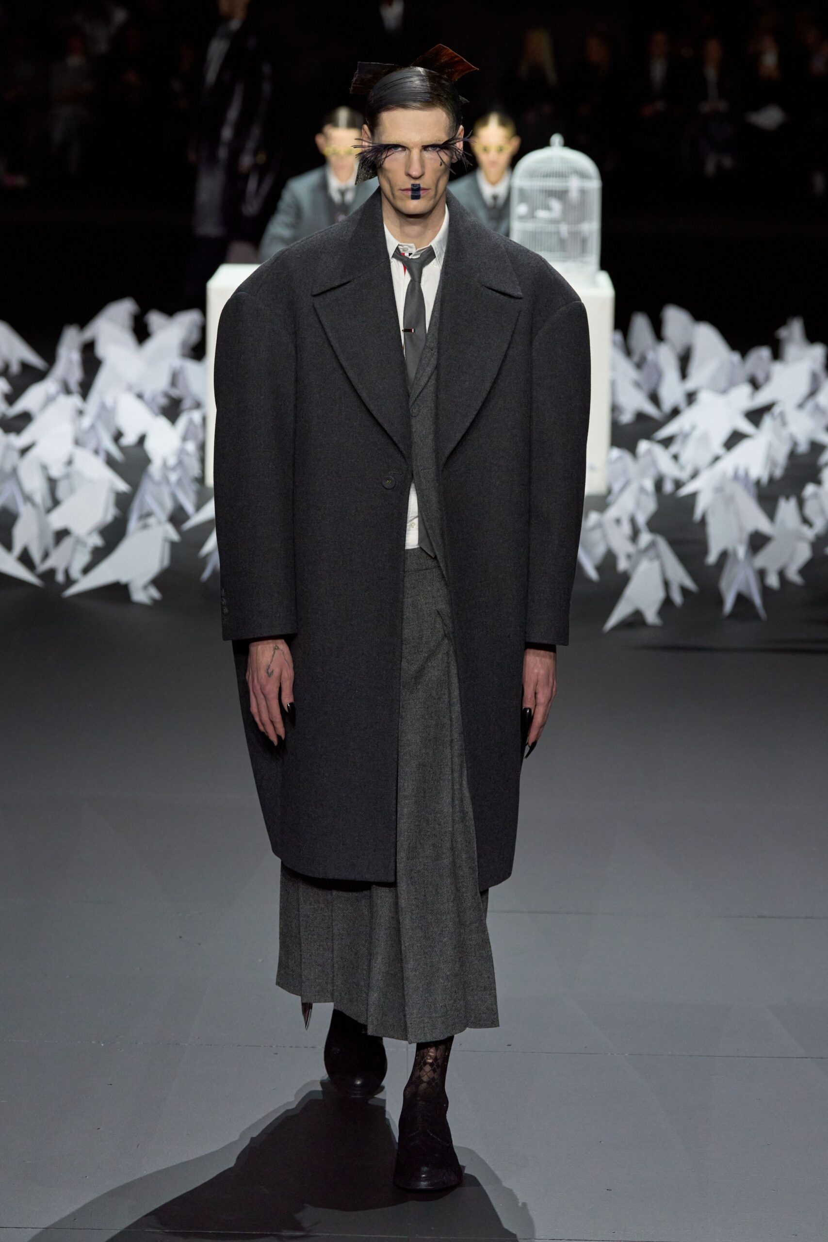gray oversized wool coat