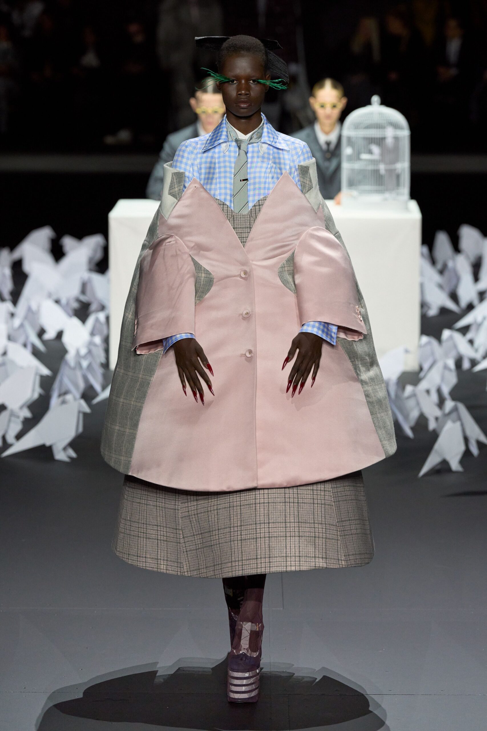 oversized pink coat with shirt