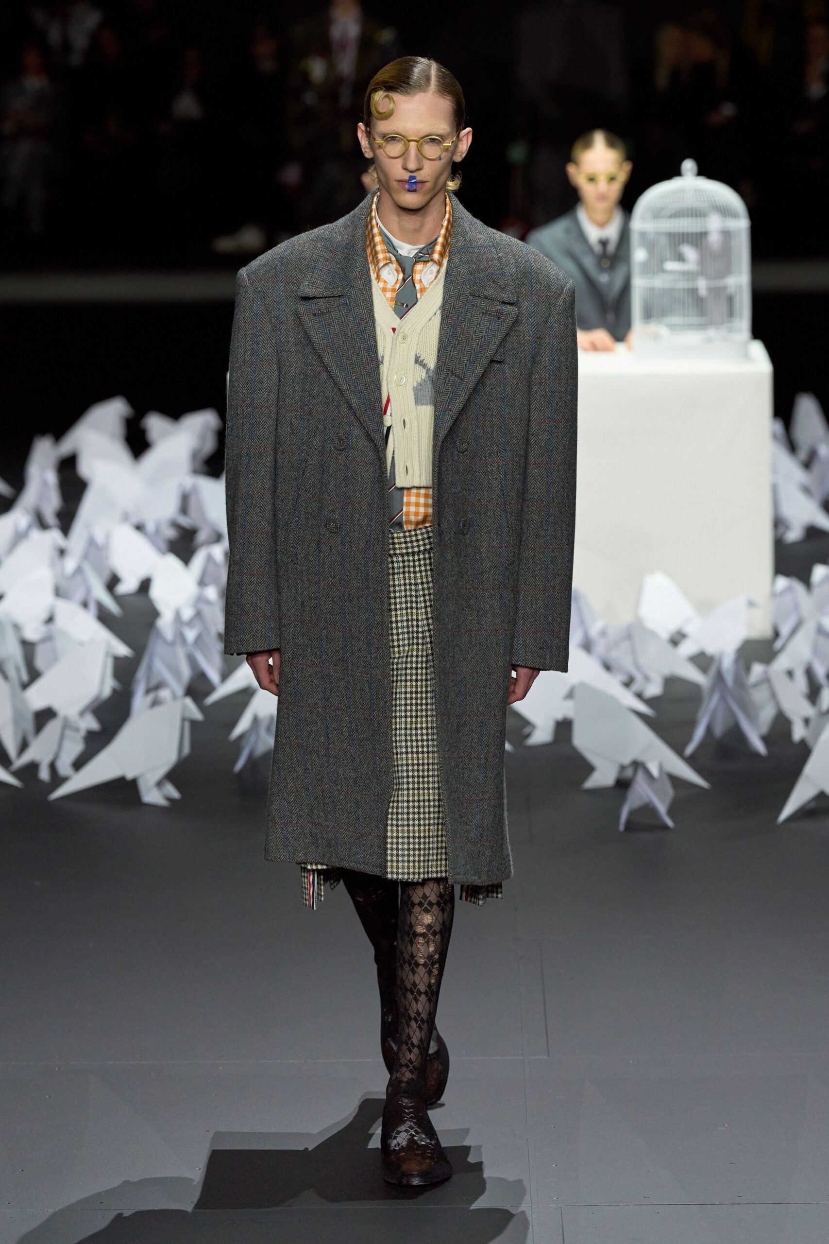 gray oversized wool coat