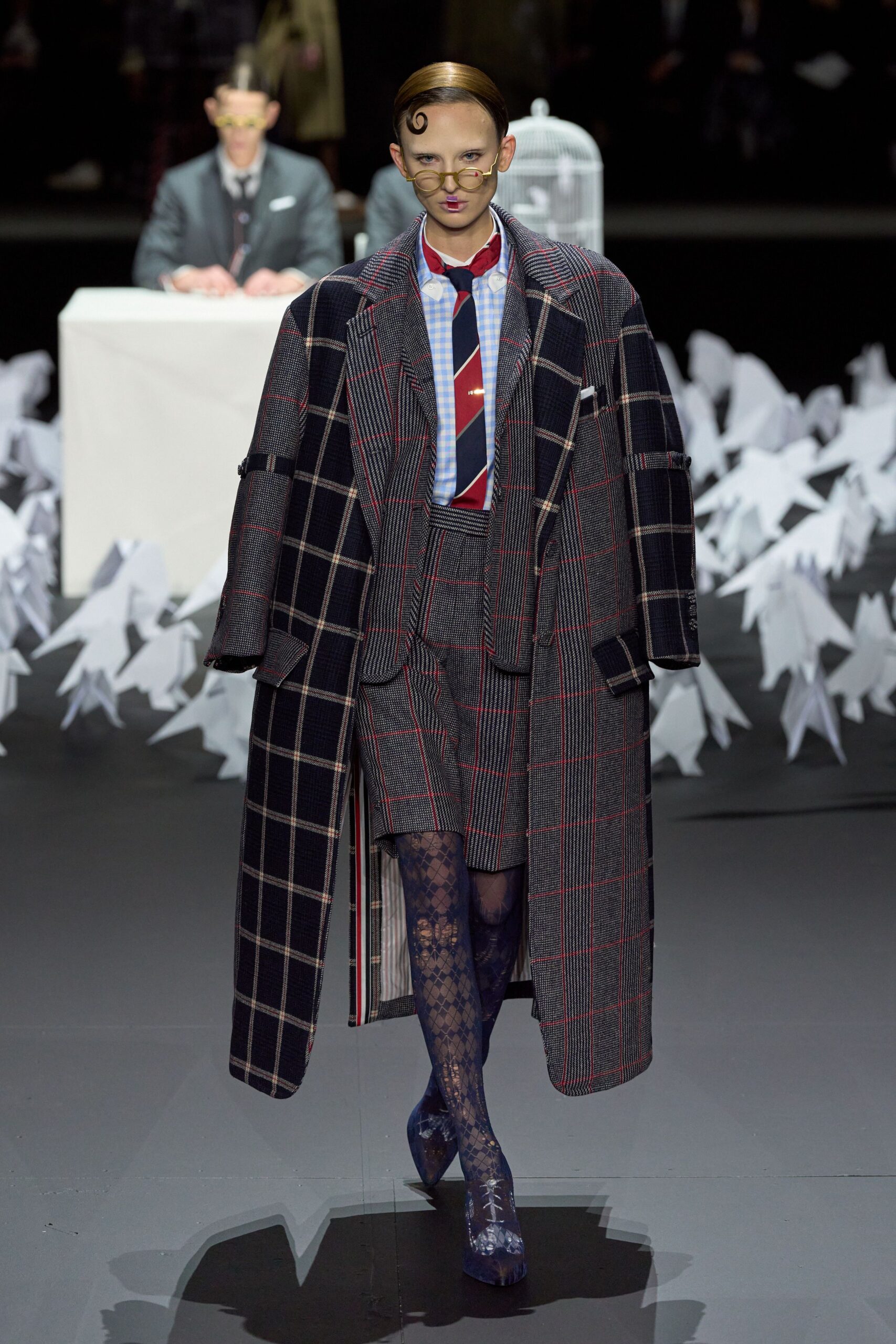 oversized gray wool coat with blazer