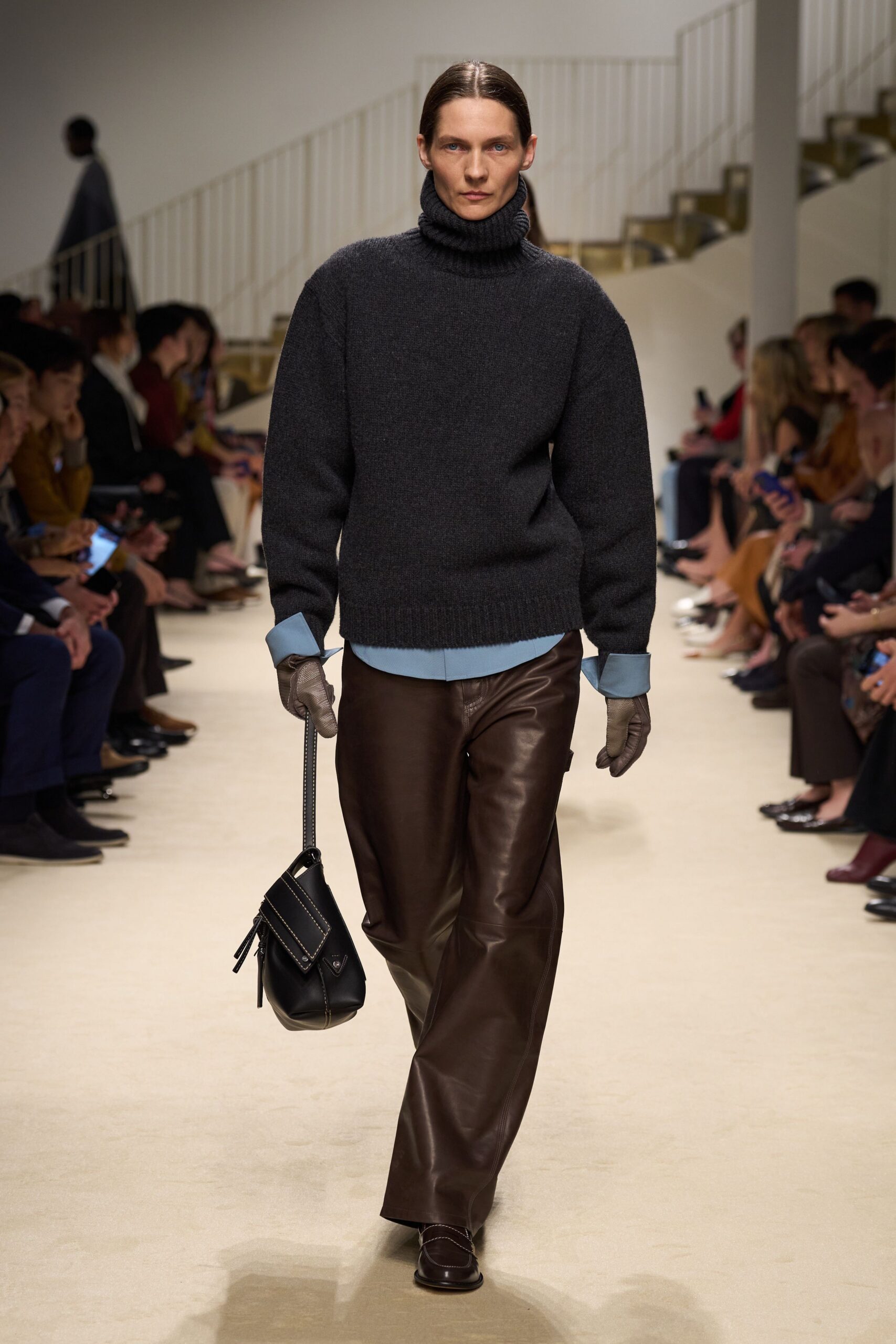 gray wool turtleneck sweater