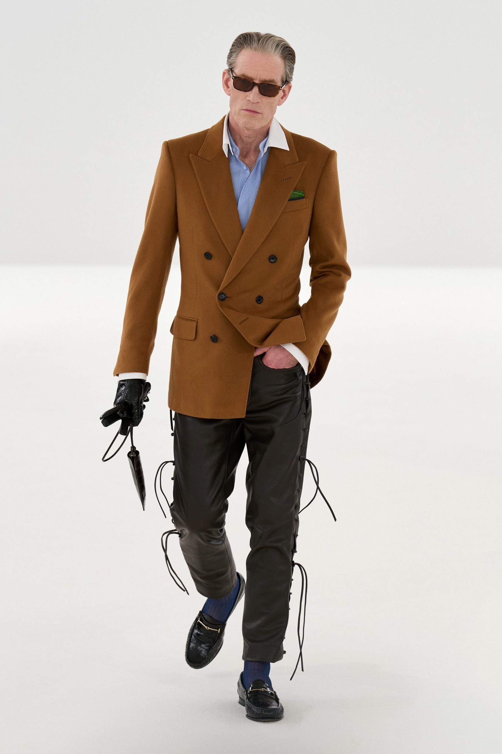 brown wool long-sleeve collared tailored blazer