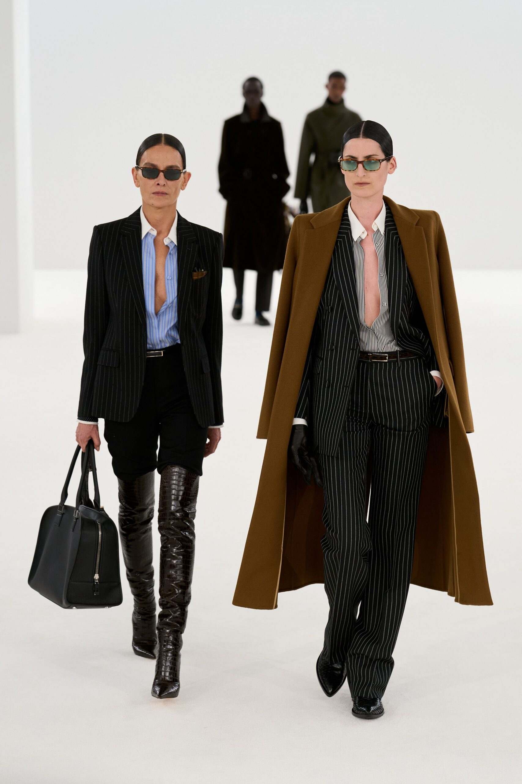 brown long-sleeve structured coat