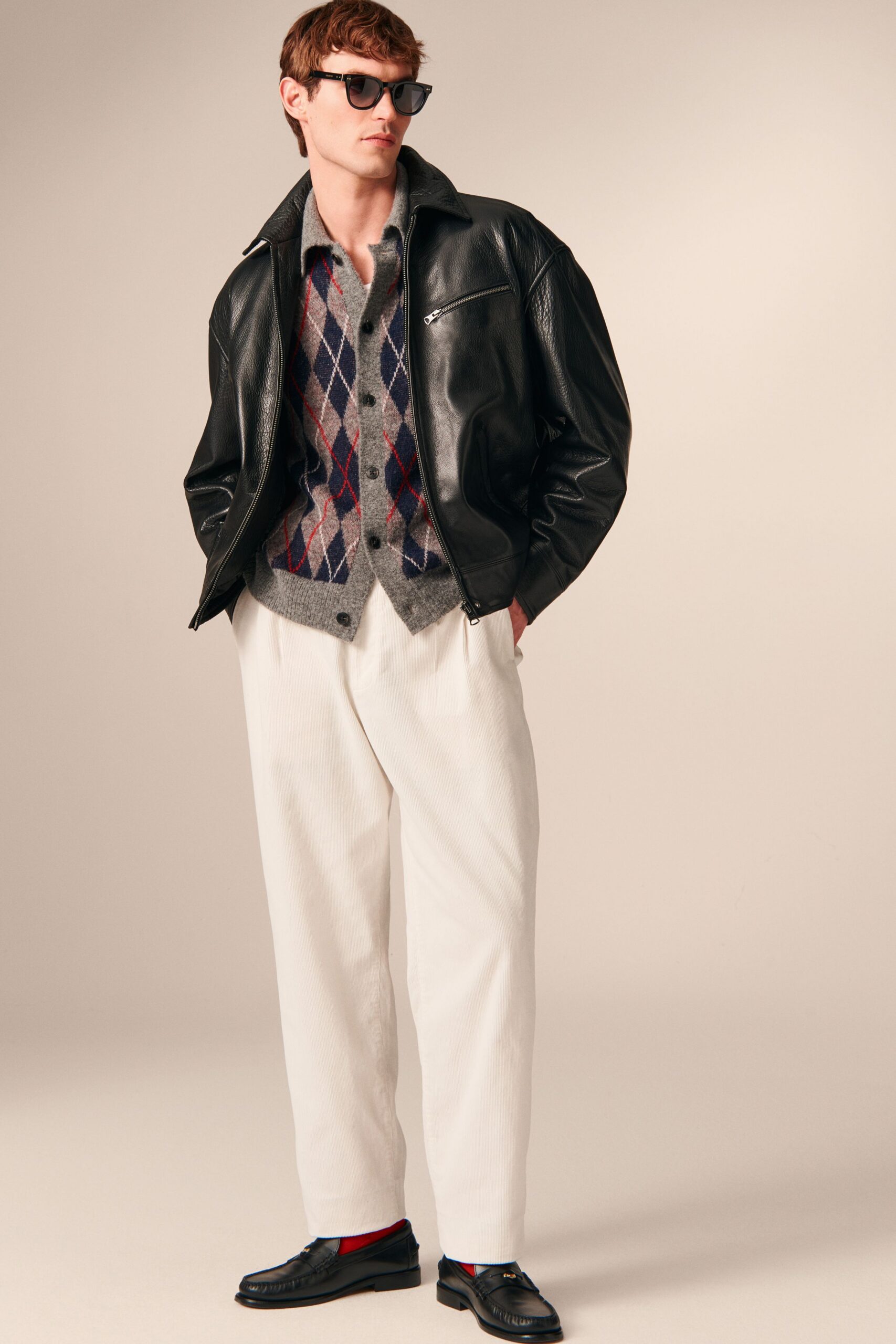 white cotton relaxed straight-leg pants