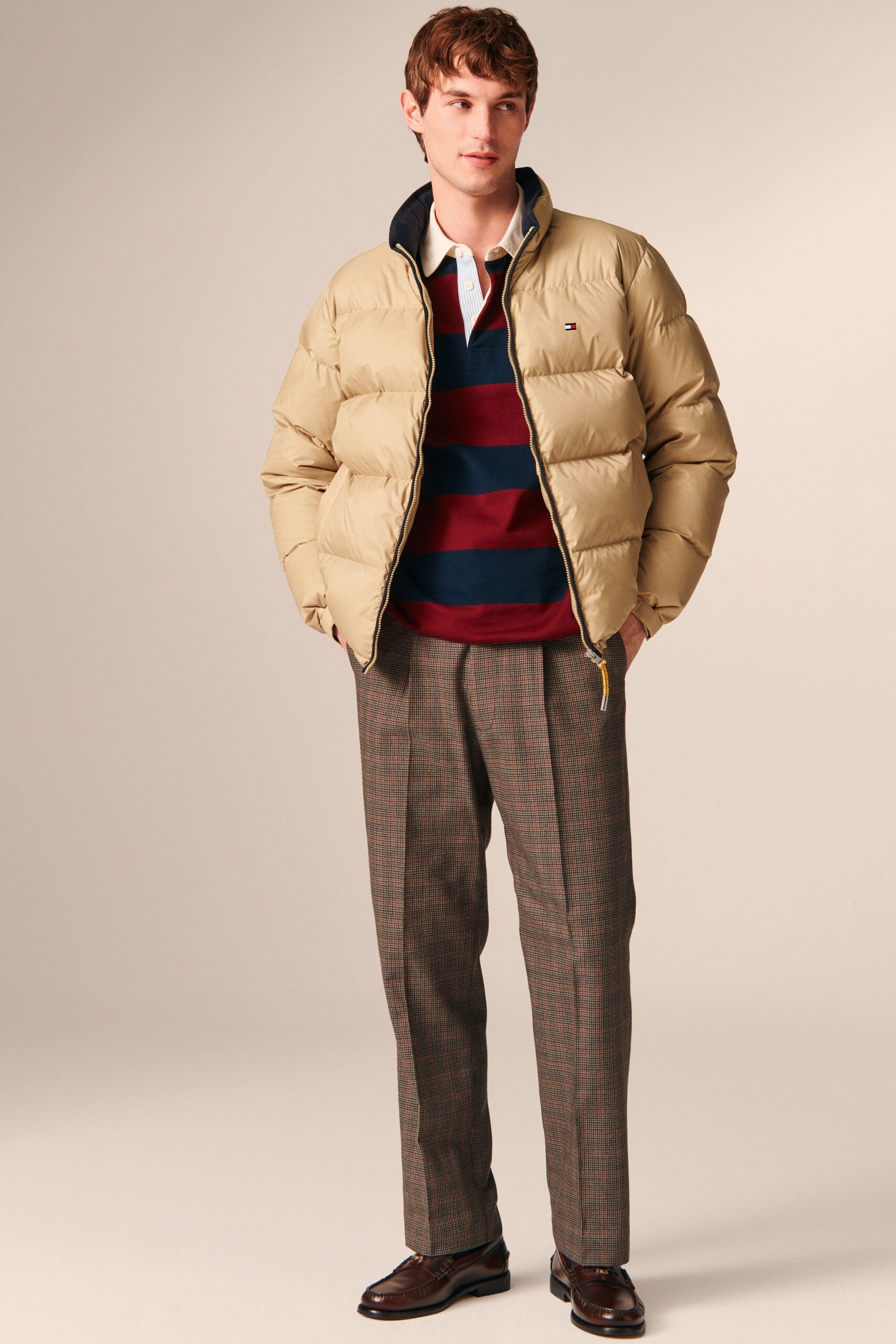 gray wool tailored pleated pants