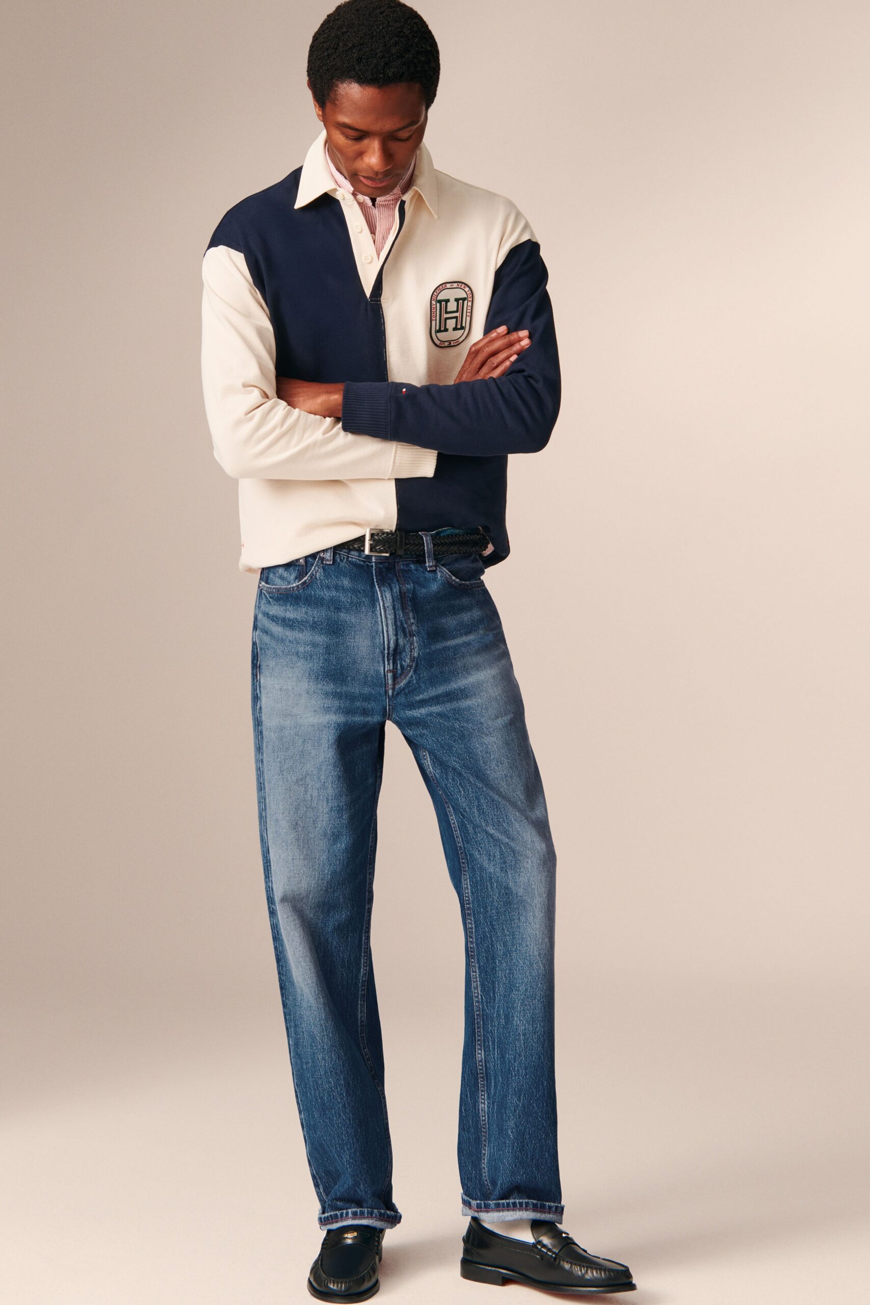 relaxed fit shirt and jeans