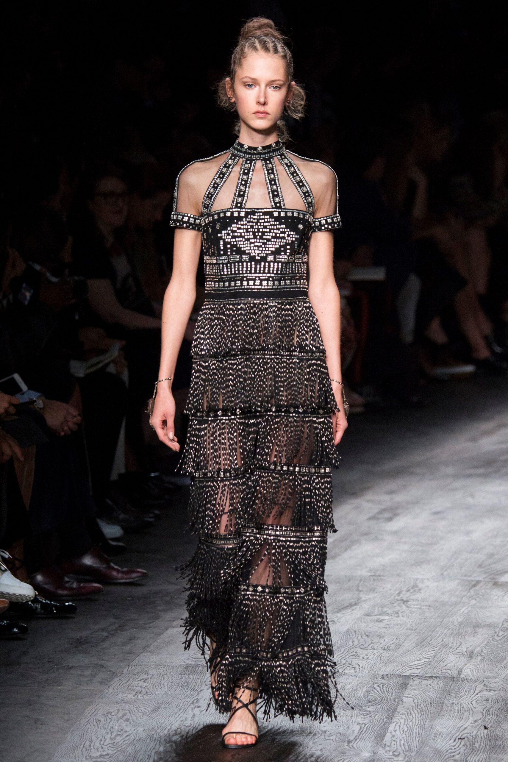 black beaded maxi gown