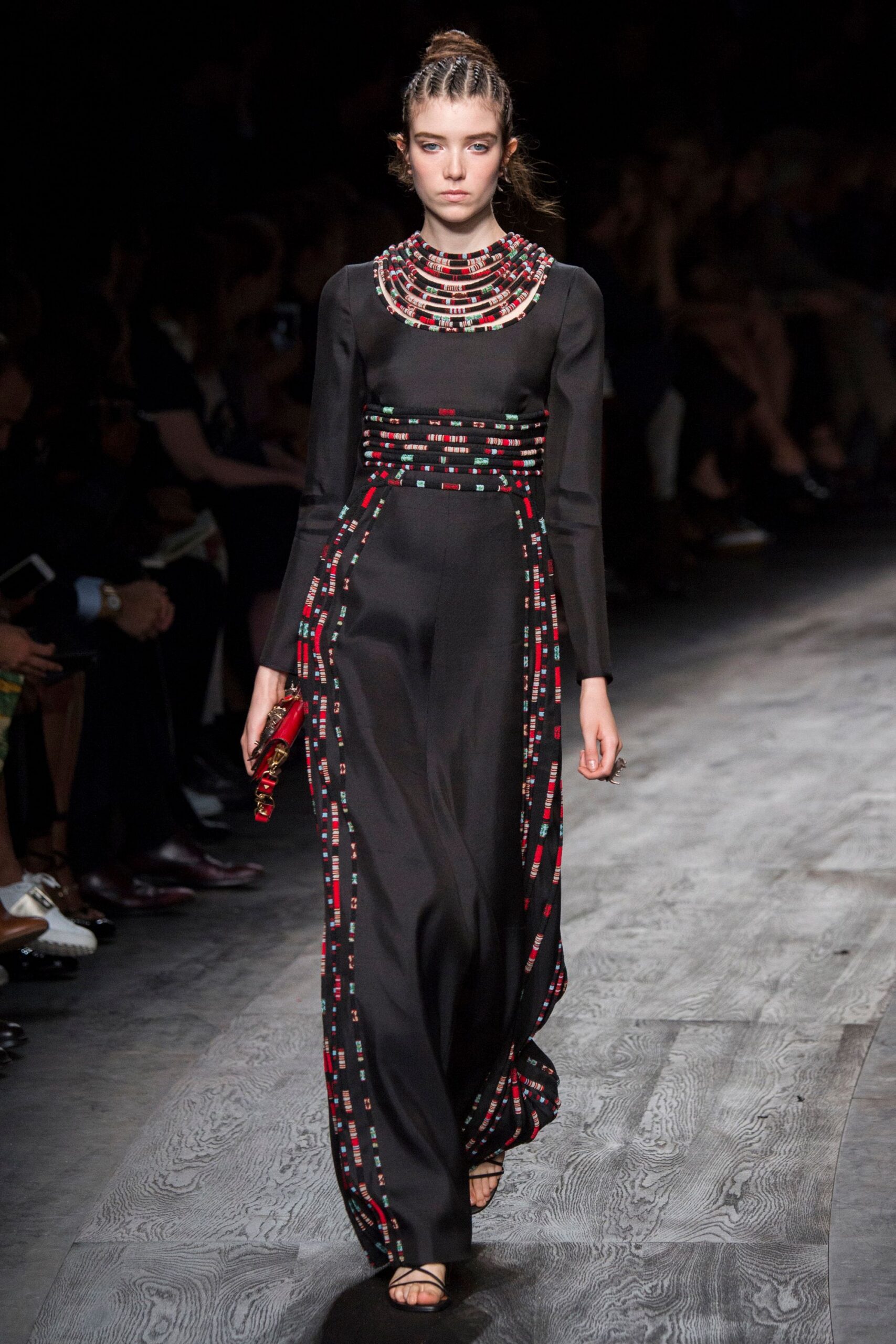 black silk fitted gown