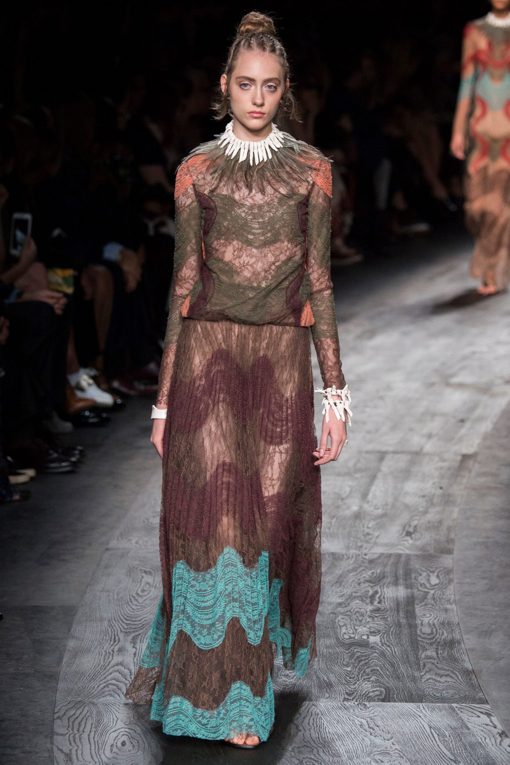 sheer lace maxi gown