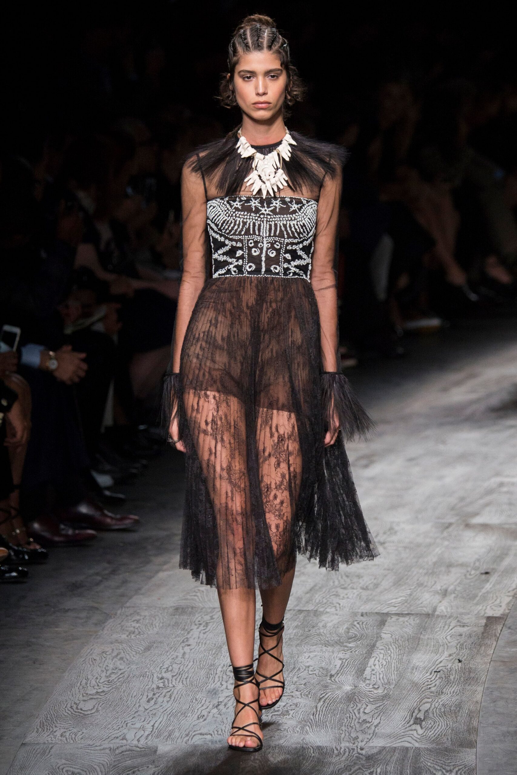 black lace sleeveless v-neck fitted embroidered dress