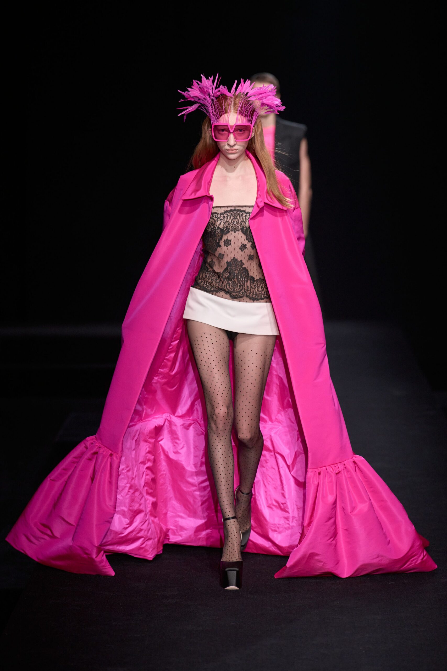 pink satin oversized layered maxi cape
