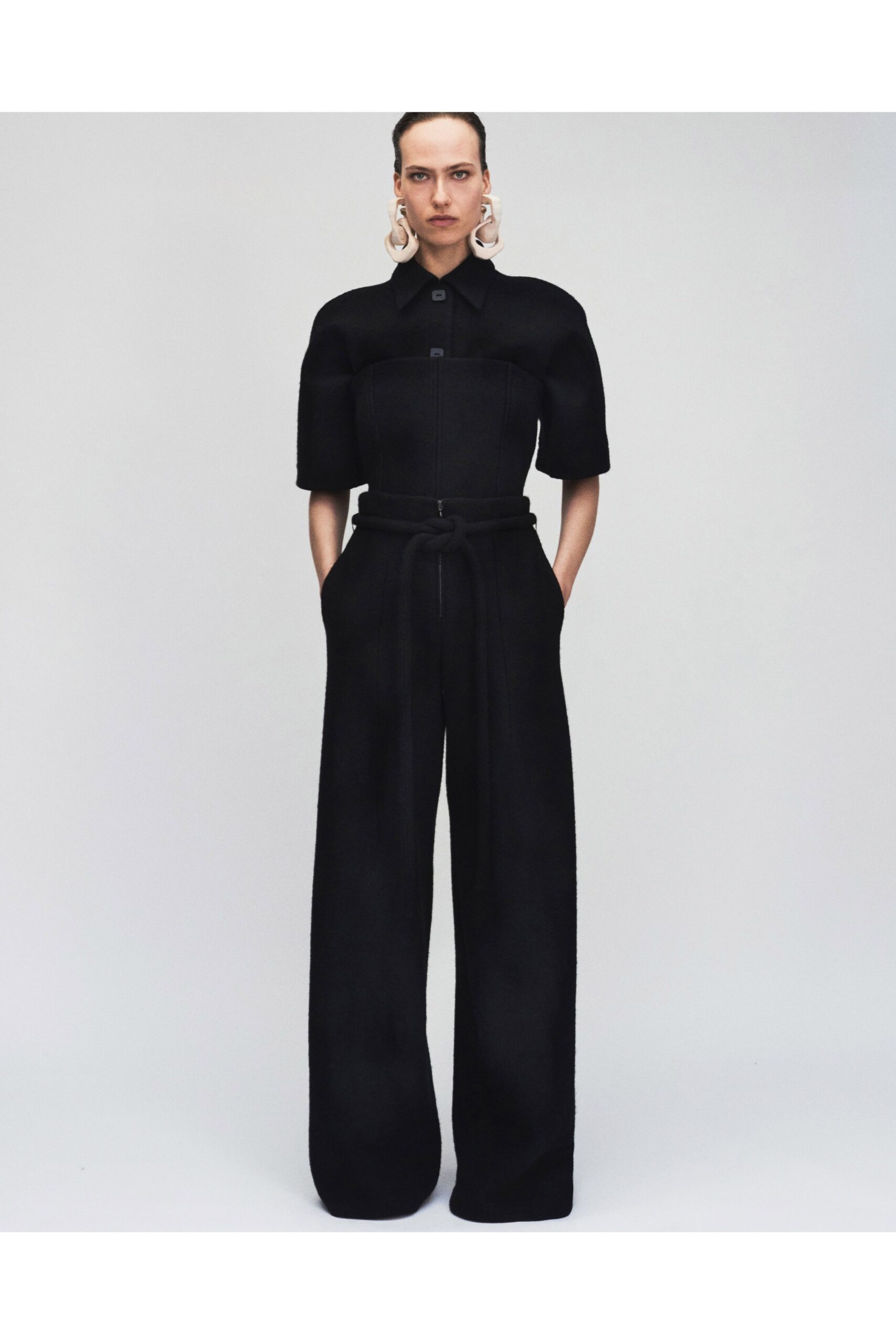 black fitted jumpsuit