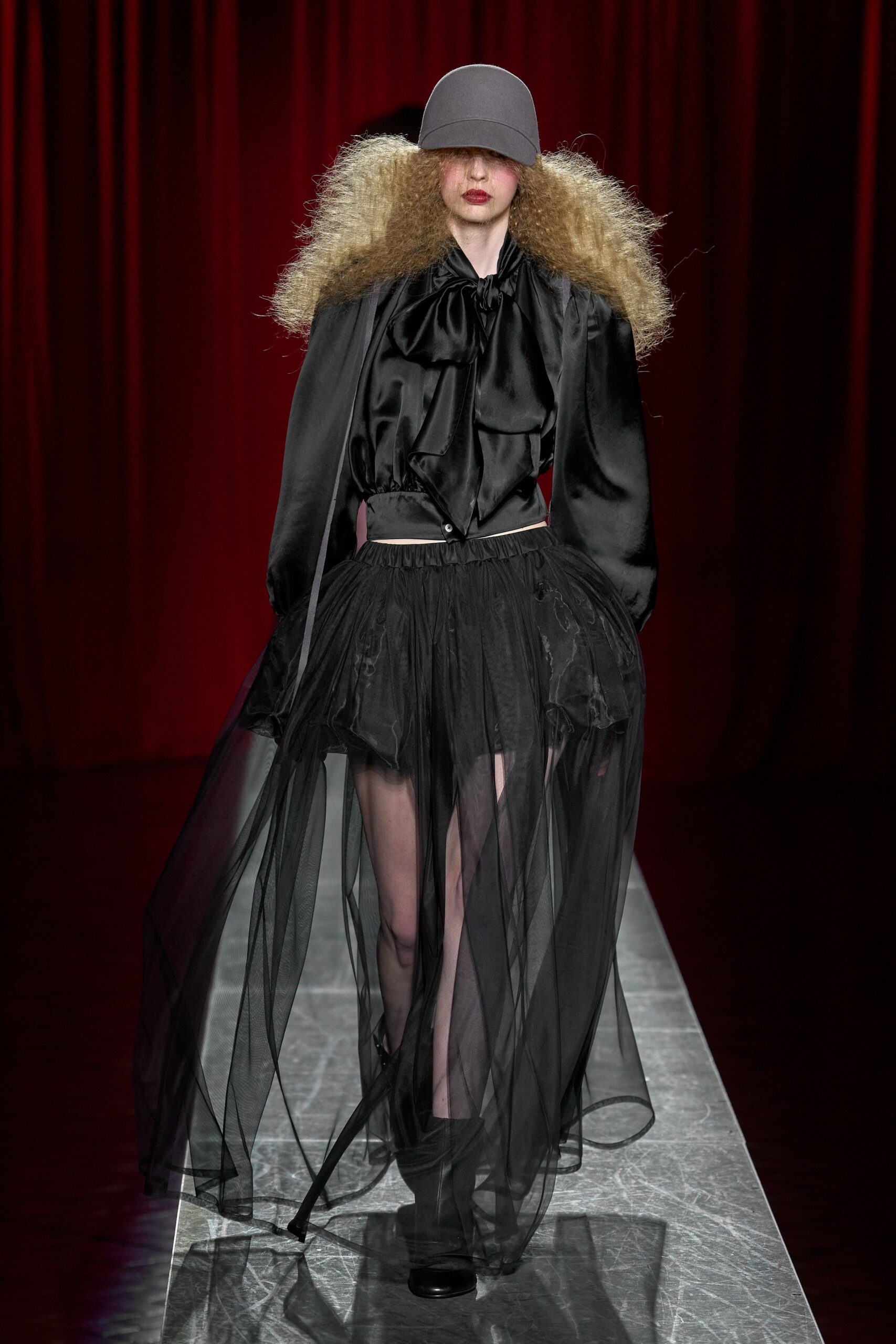 black tulle asymmetric relaxed tiered flowing mini skirt