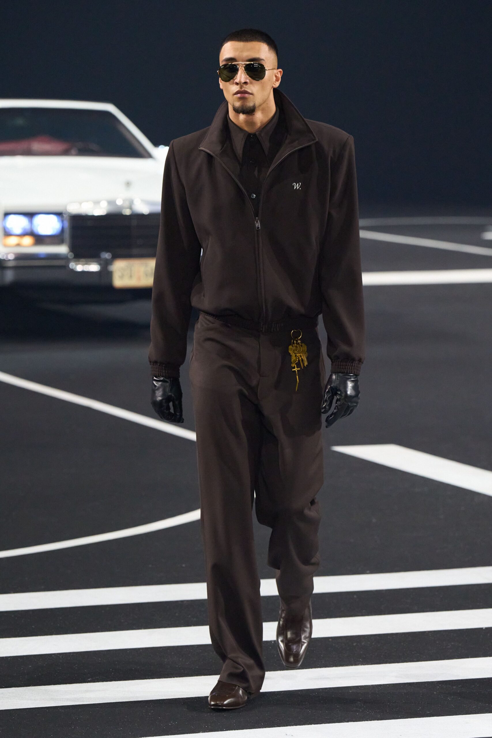 brown relaxed jacket and pants