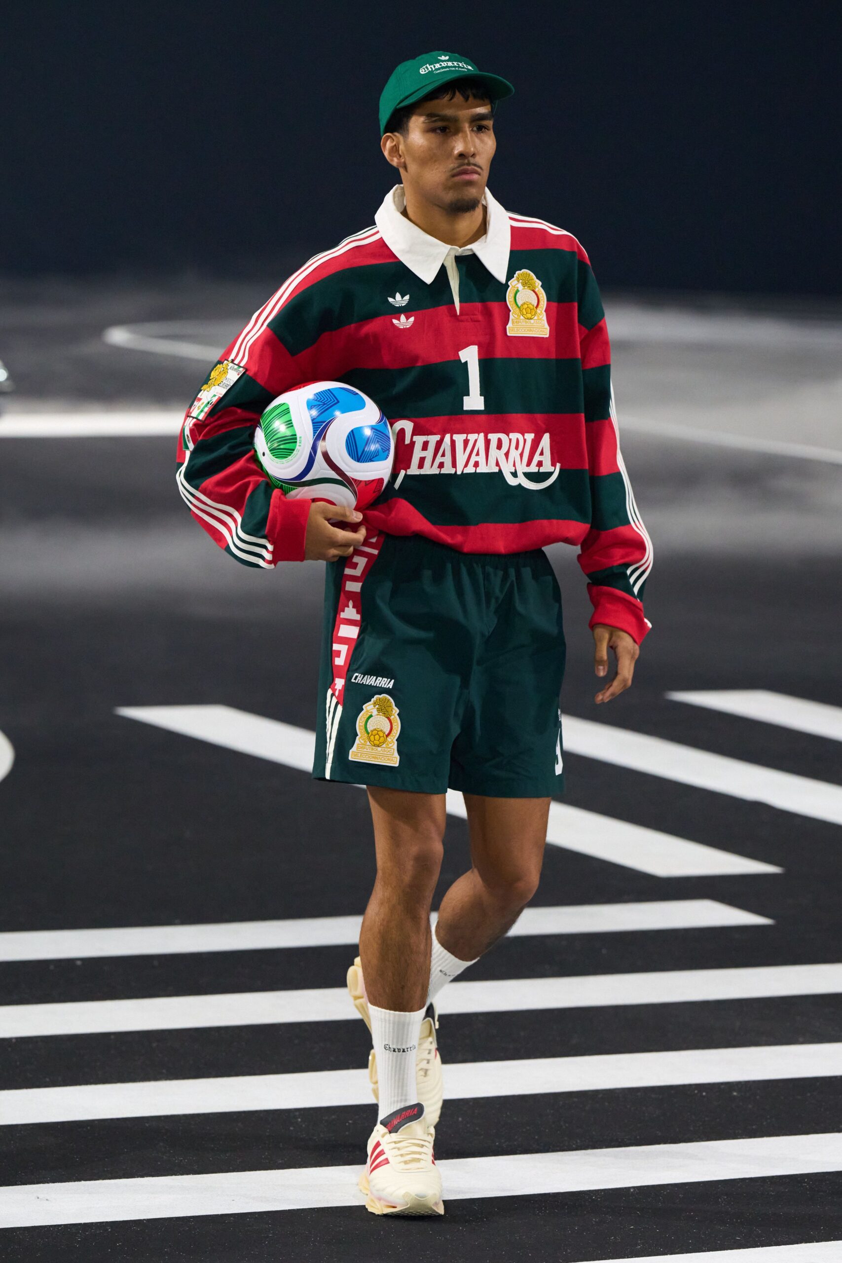 relaxed red green striped shirt