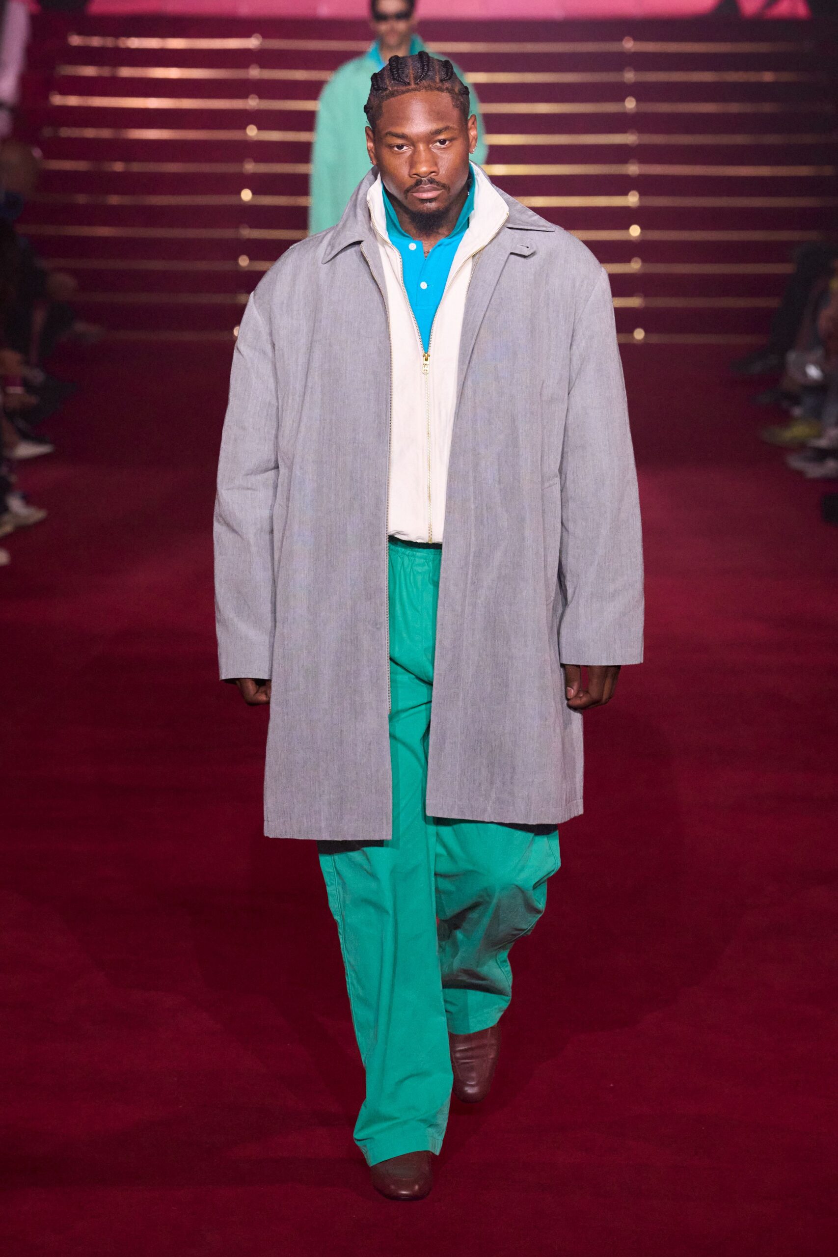 green cotton relaxed pants