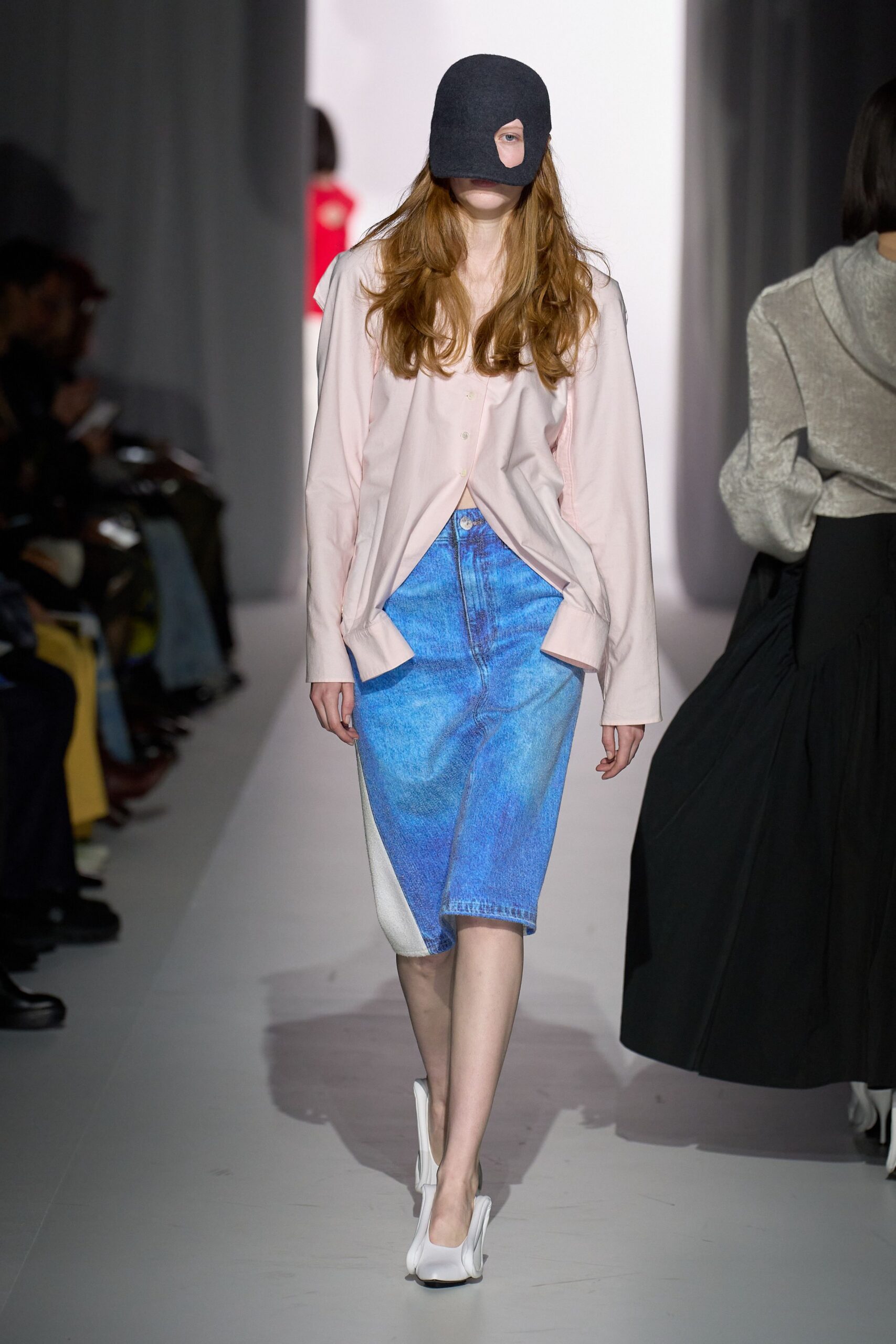 pink cotton long-sleeve collared relaxed jacket