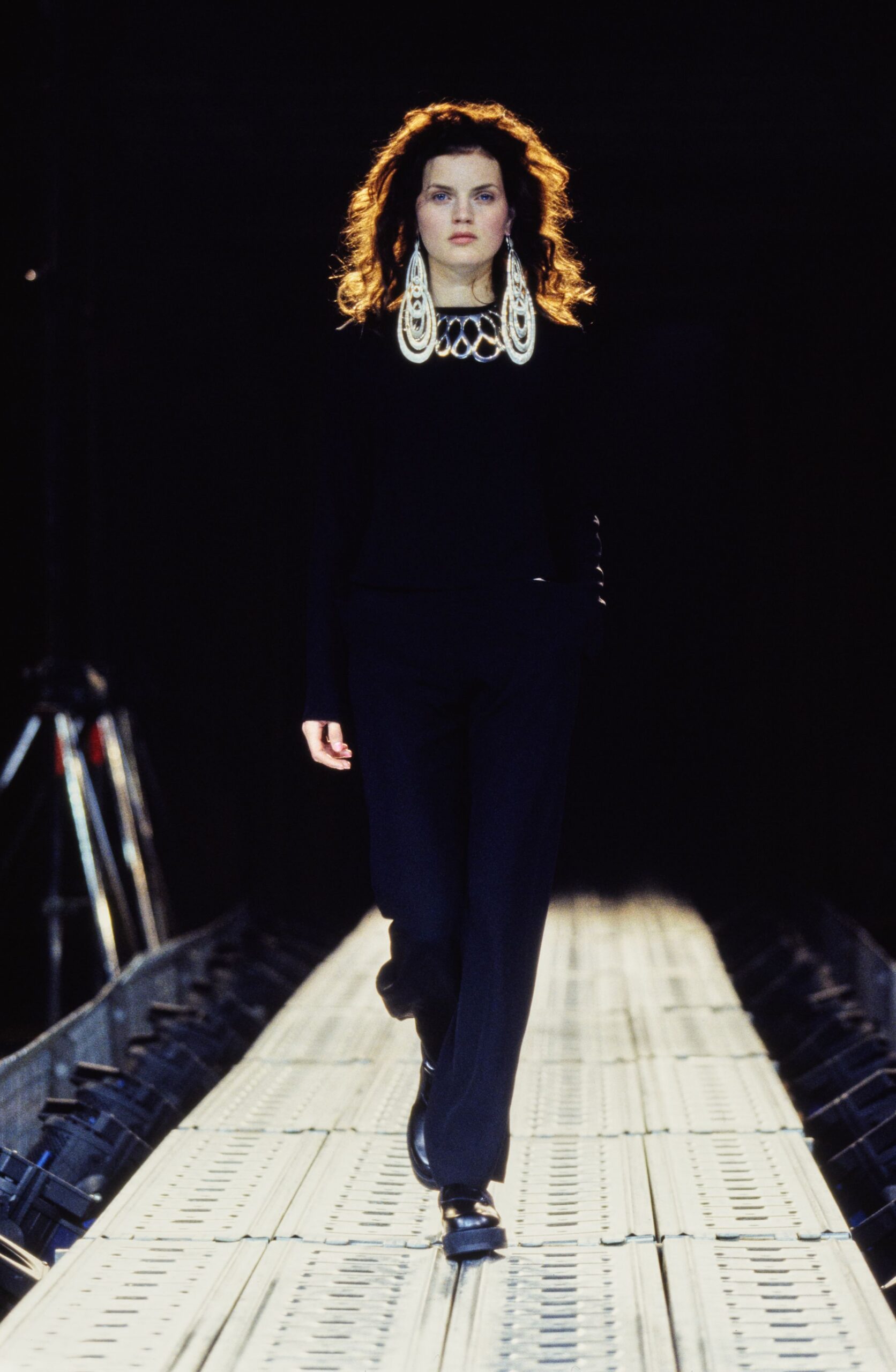 black fitted top and pants