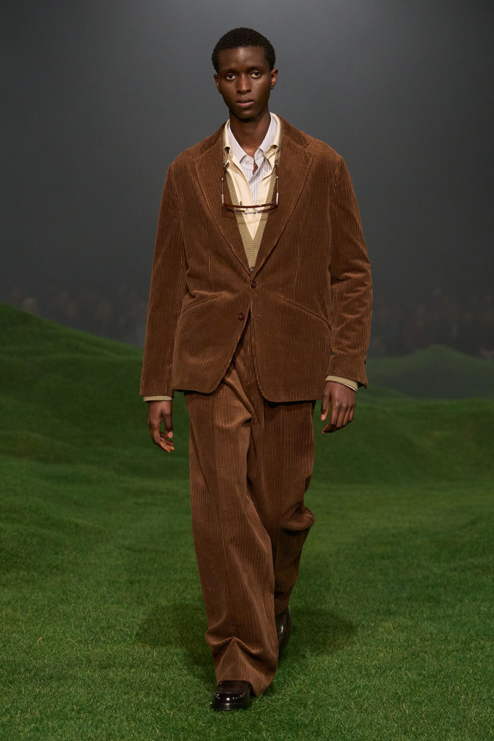 brown corduroy tailored suit