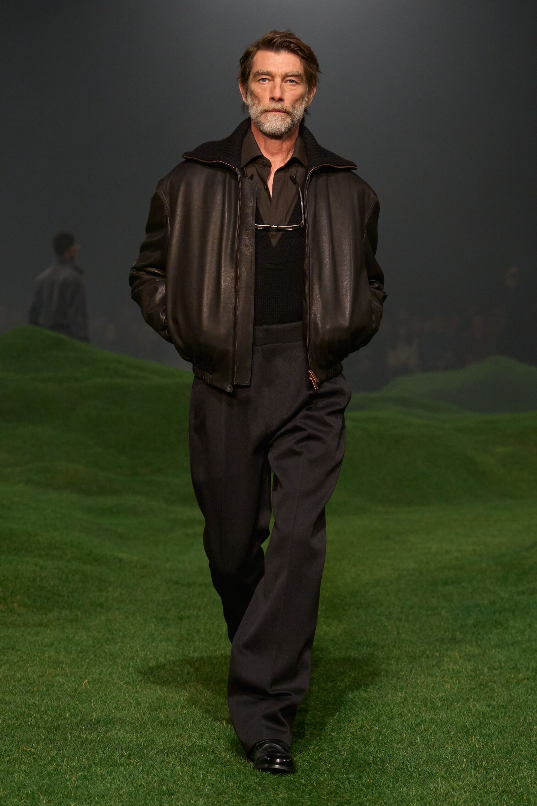 black leather jacket and pants