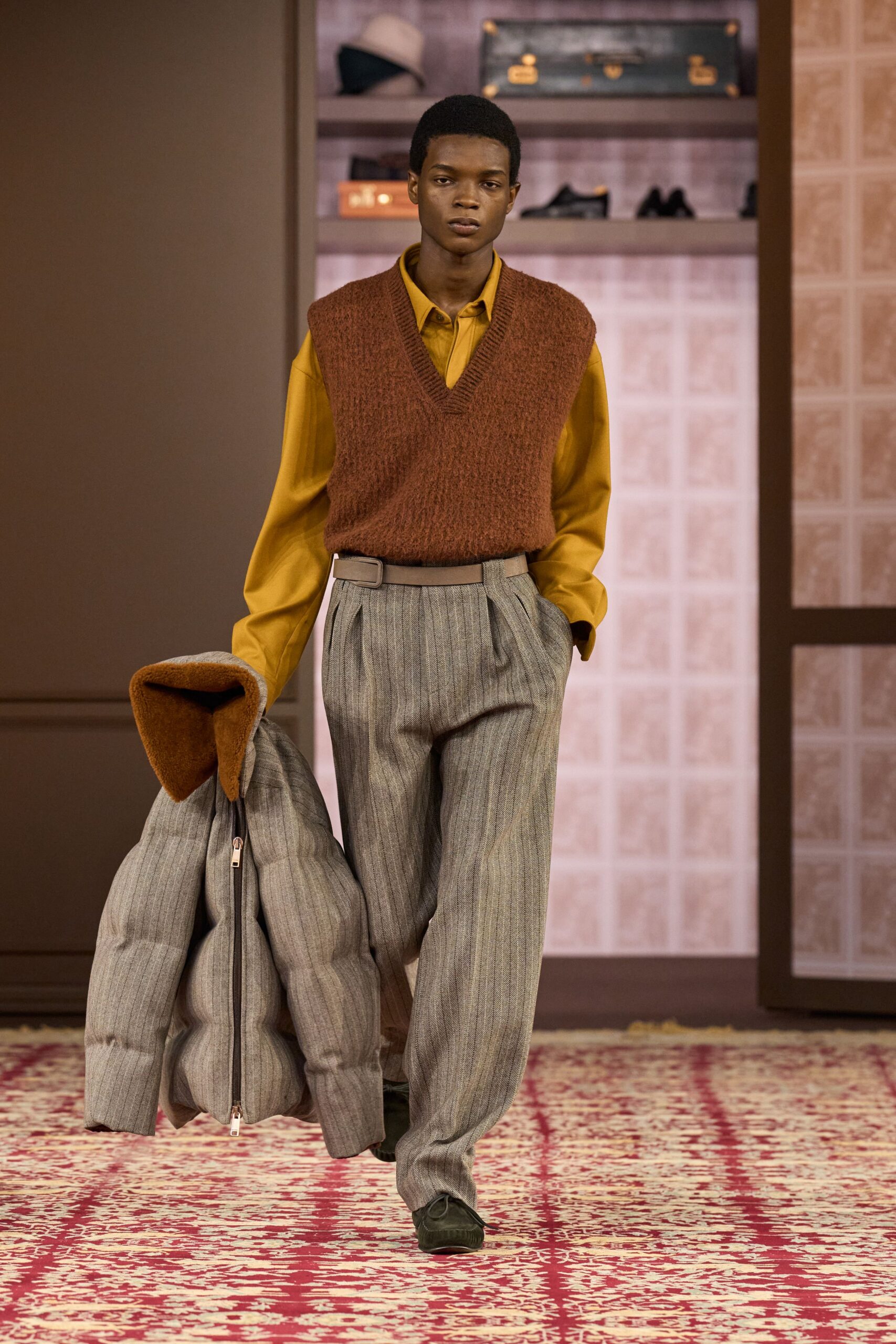gray cotton structured zippered coat