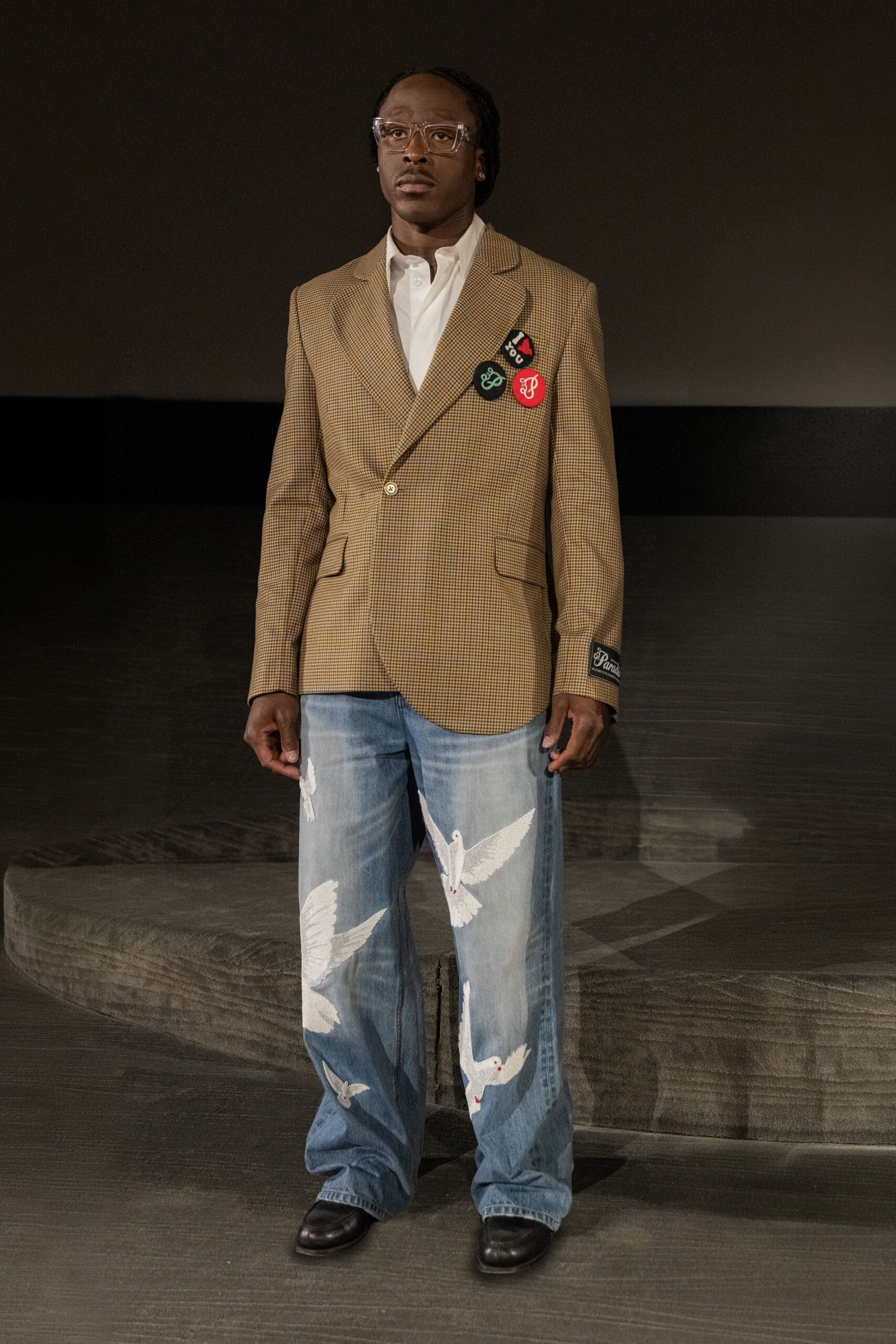 white cotton long-sleeve collared fitted shirt