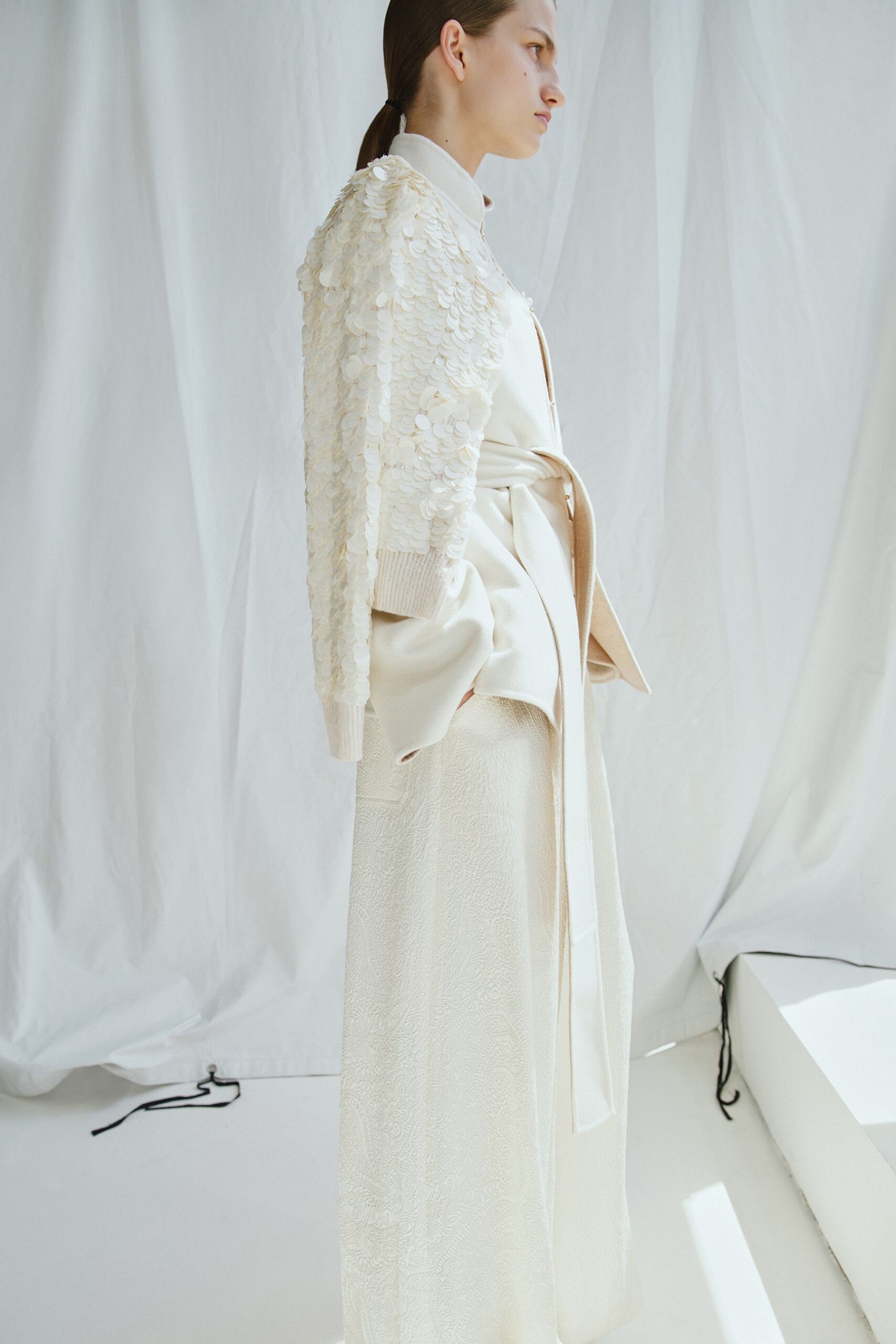 white silk sleeveless v-neck fitted embroidered maxi dress