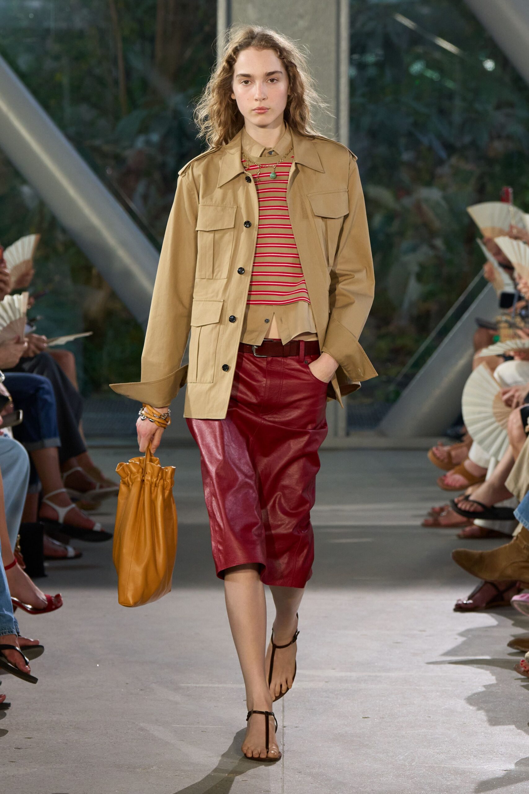 beige cotton long-sleeve collared relaxed buttoned jacket