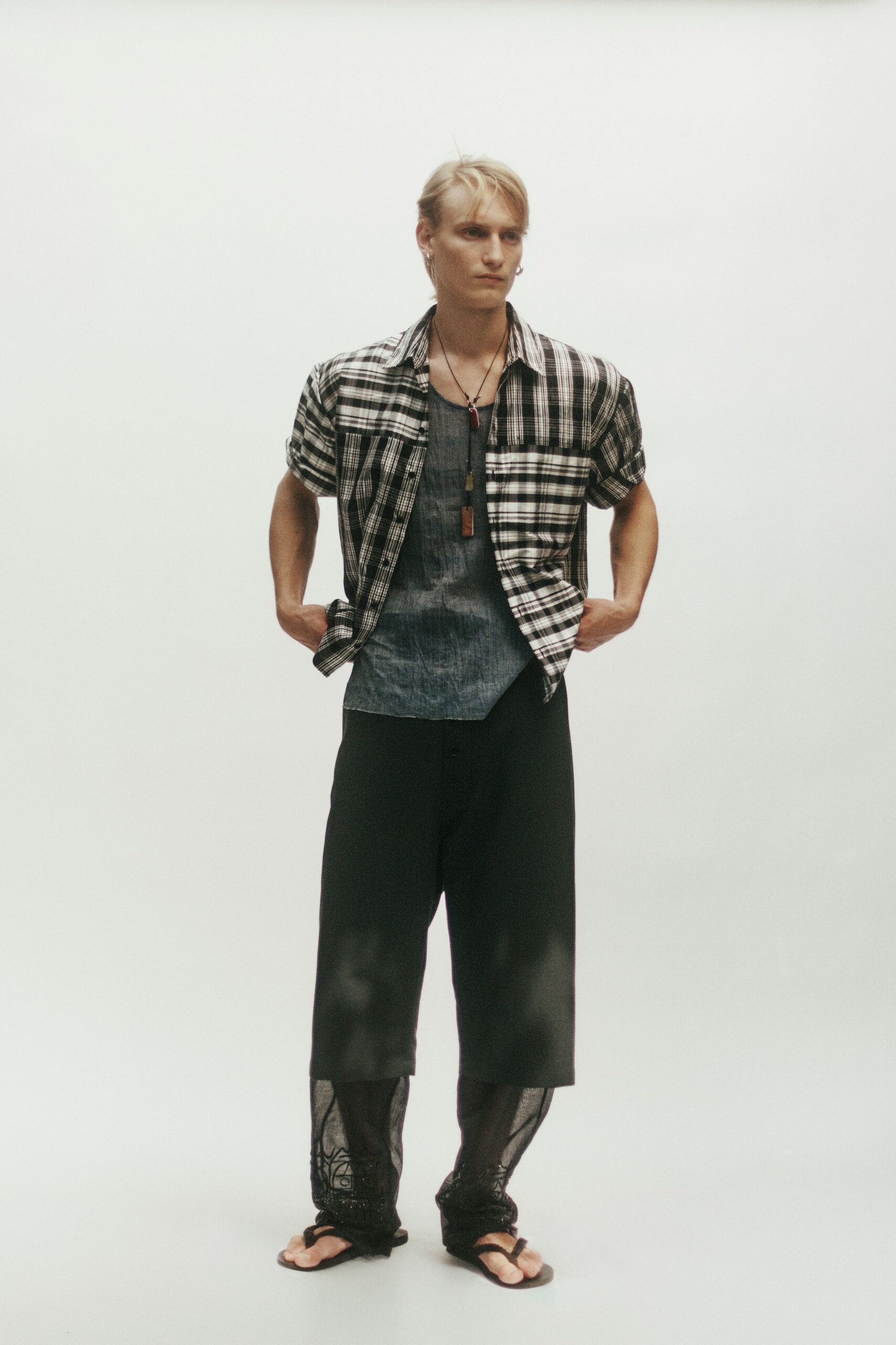 blue denim sleeveless fitted top