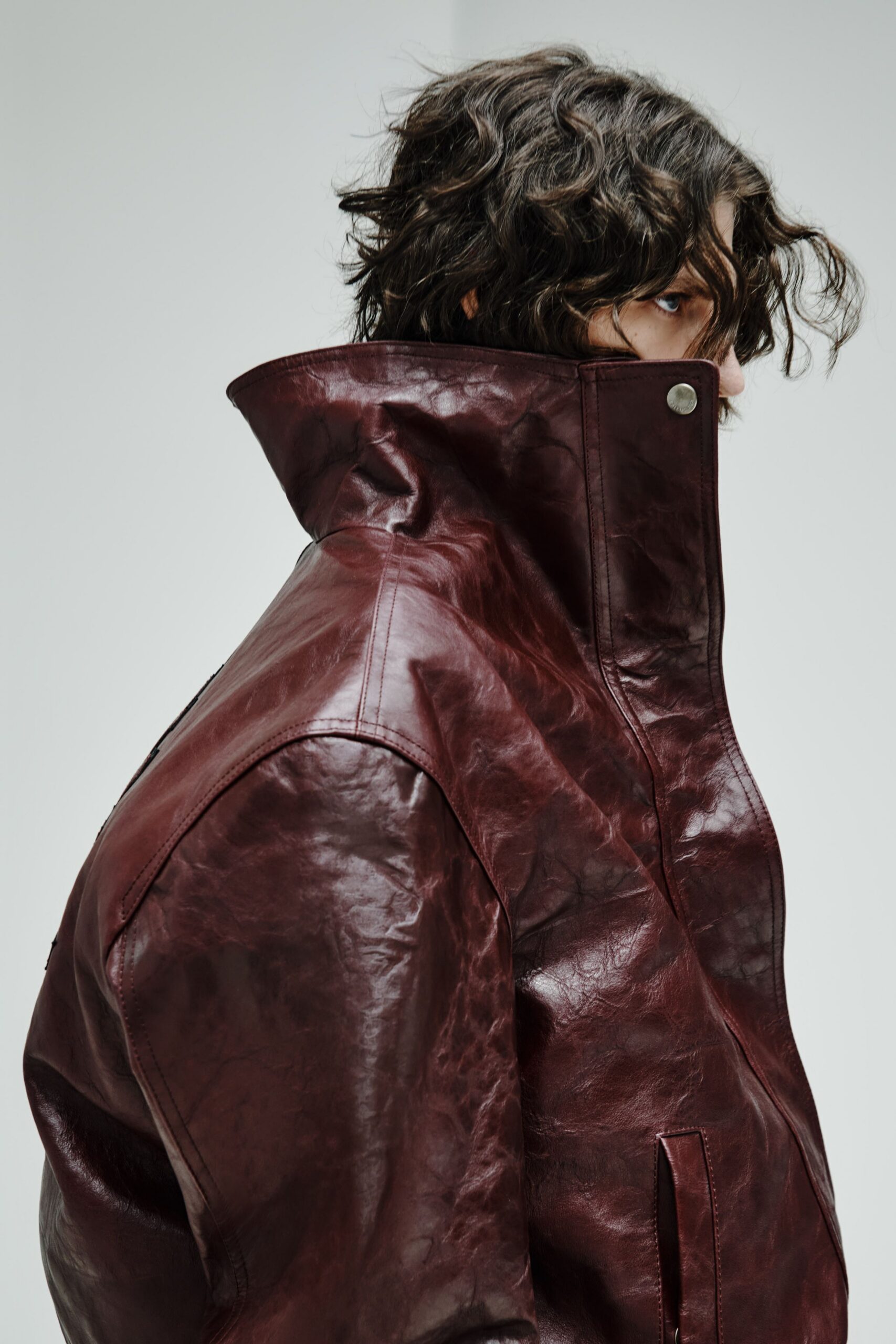 red leather relaxed jacket