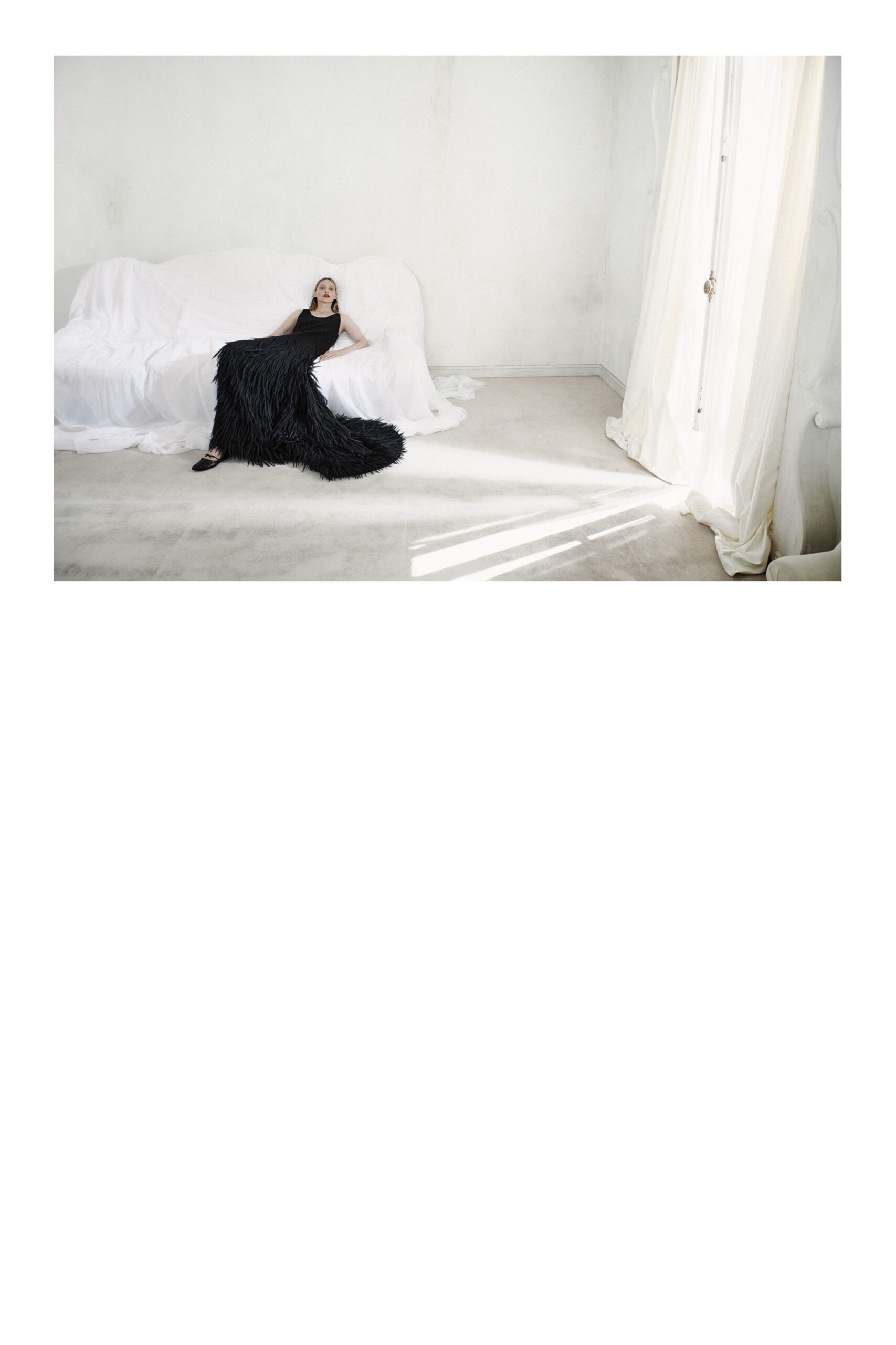black silk sleeveless gown