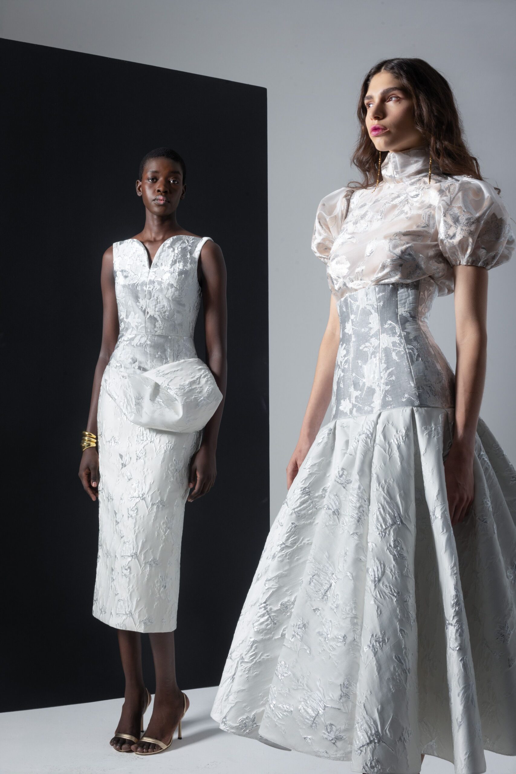 white silk sleeveless v-neck fitted pleated midi dress
