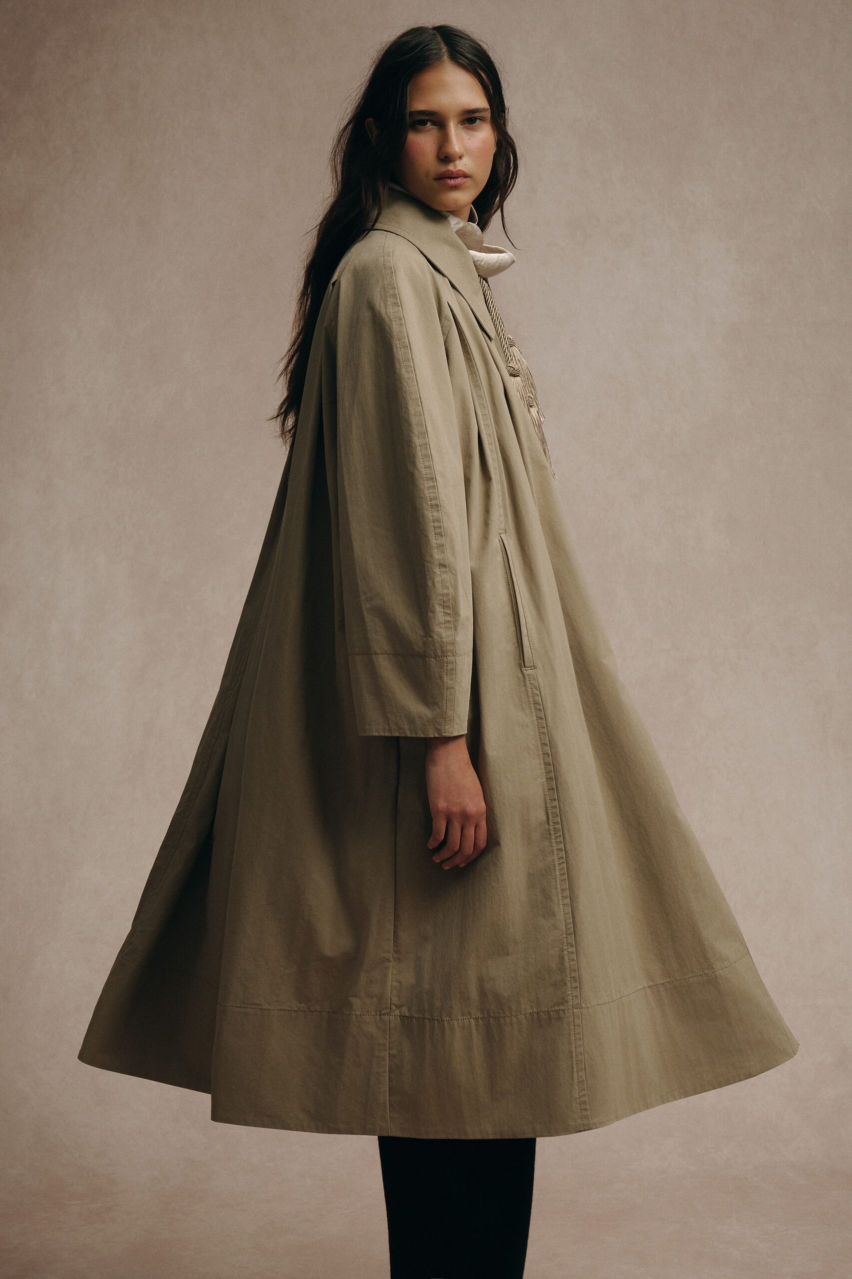 beige relaxed cotton coat