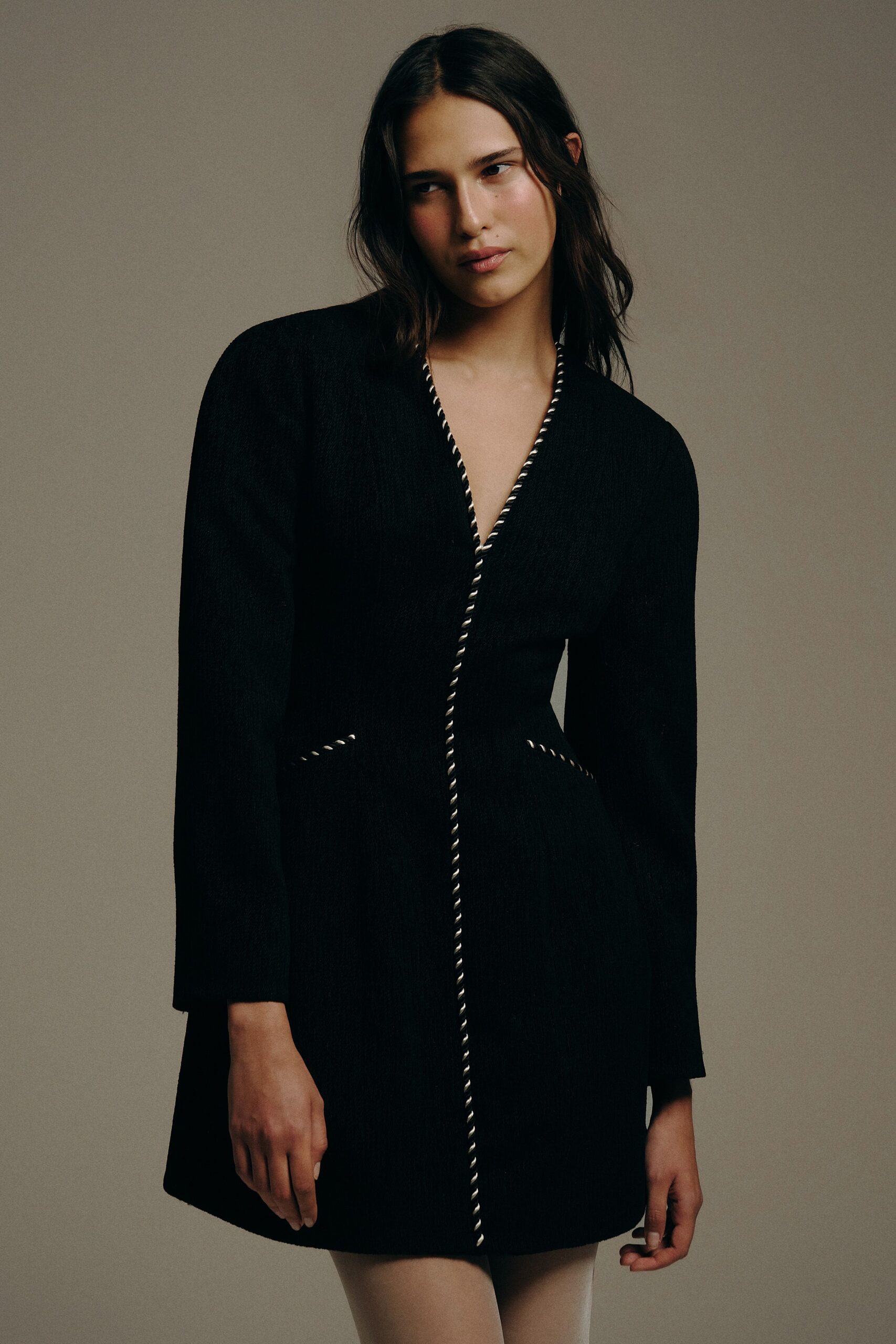 black fitted mini dress