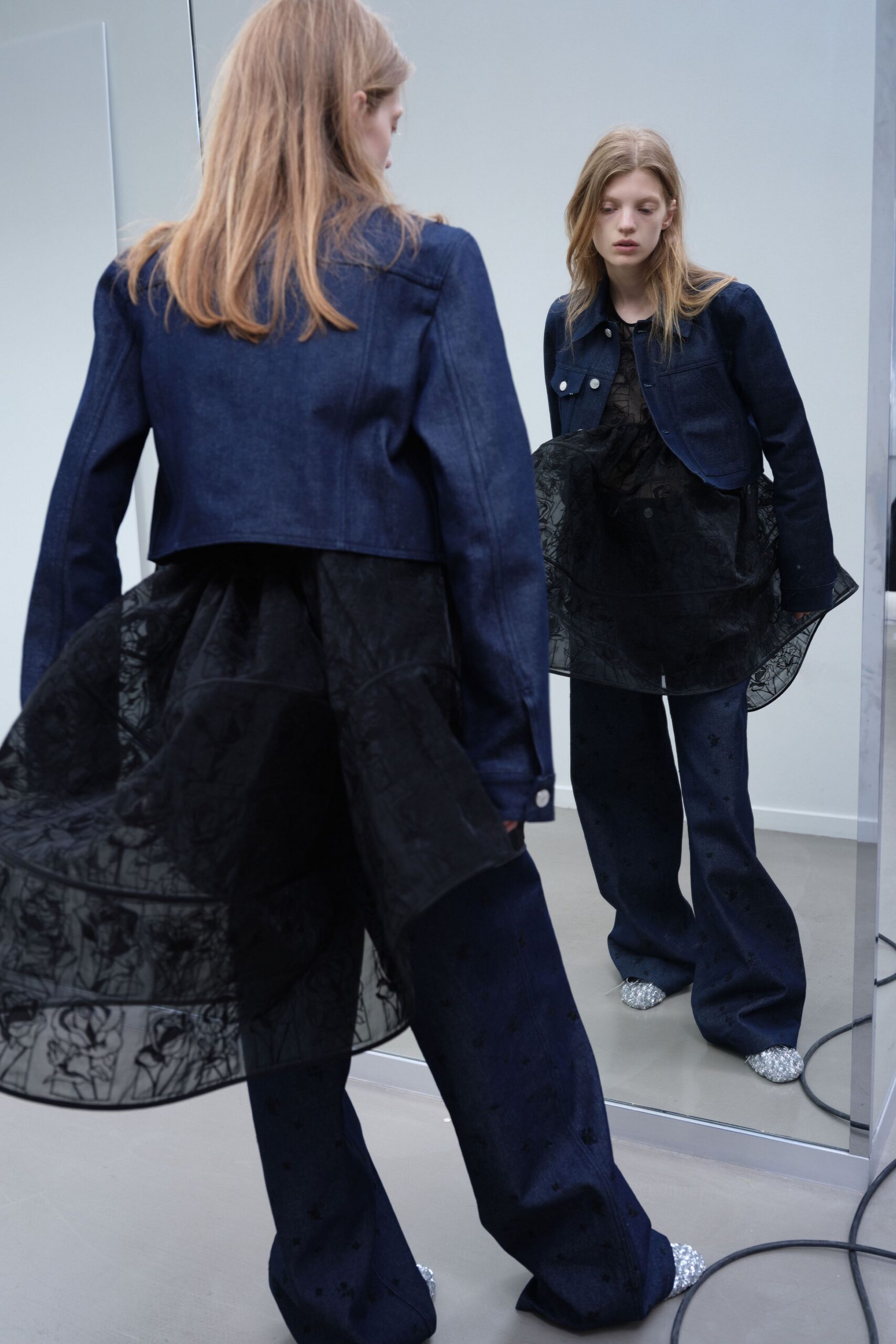 black denim relaxed wide-leg pants