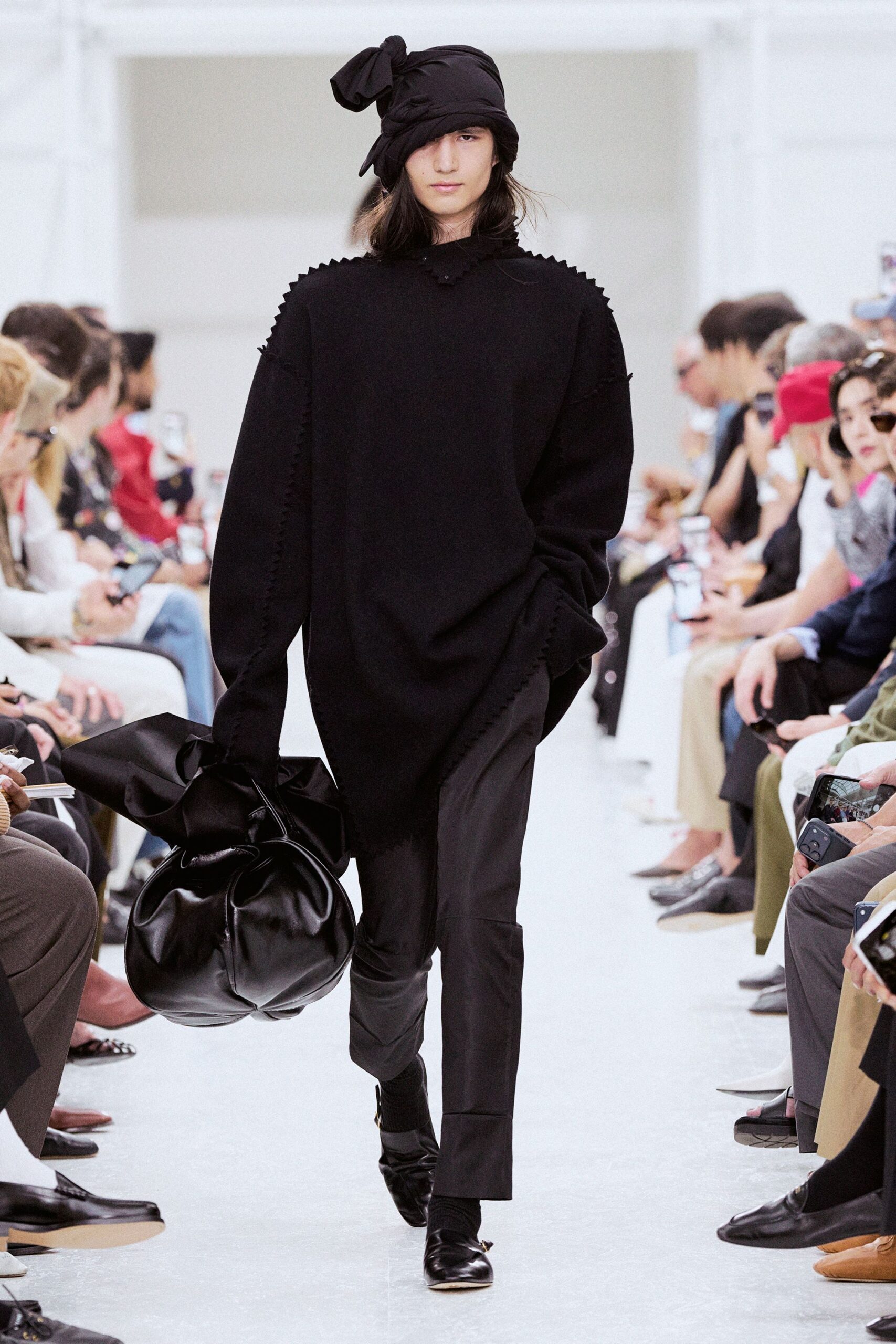 black oversized sweater and pants