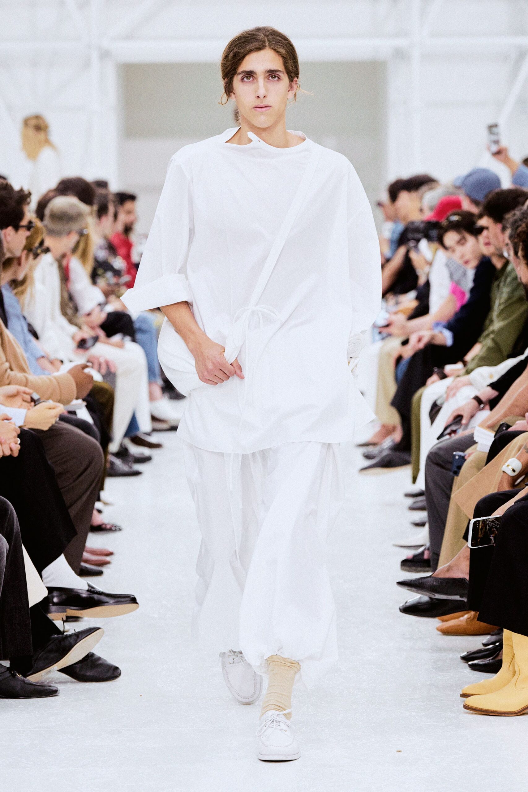 white relaxed top and pants