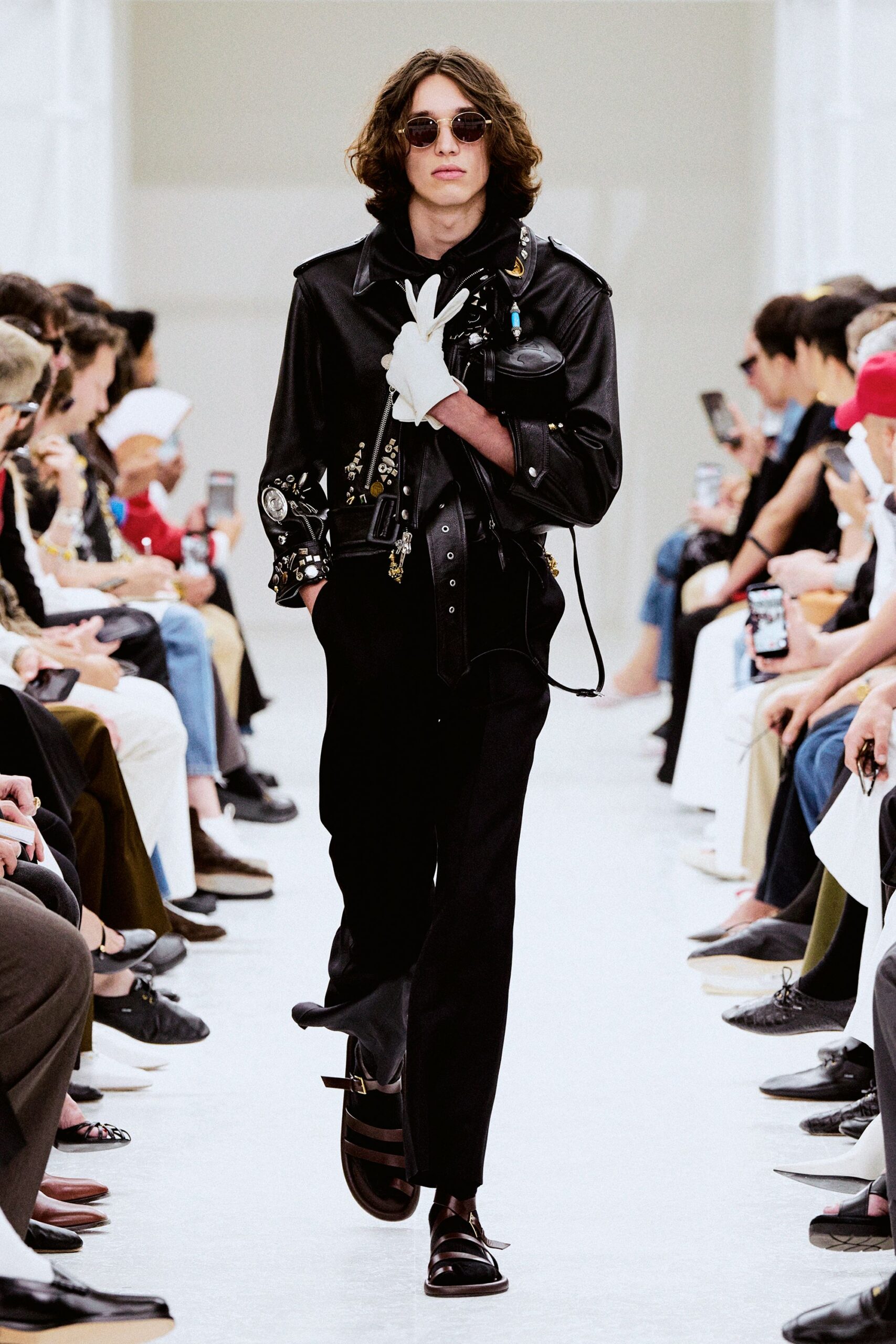 black leather jacket and pants