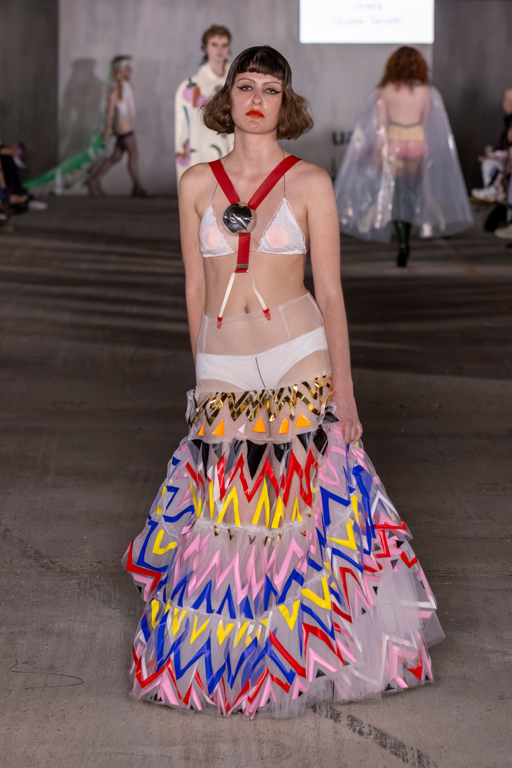 colorful layered midi skirt with top