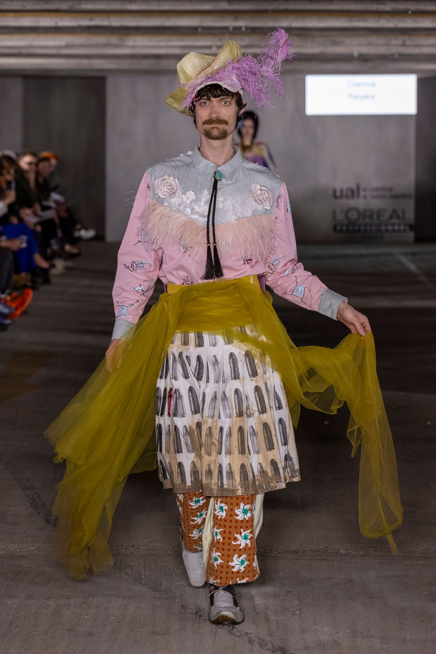 pink cotton long-sleeve collared relaxed embroidered fringed shirt