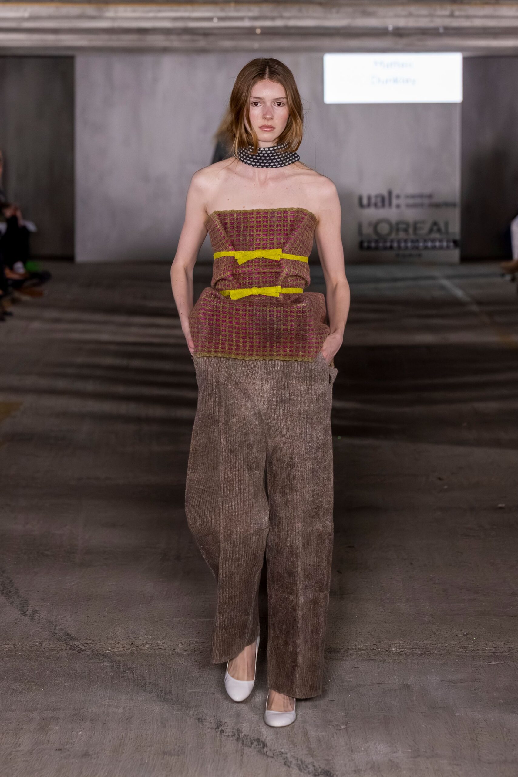 brown cotton relaxed wide-leg pants