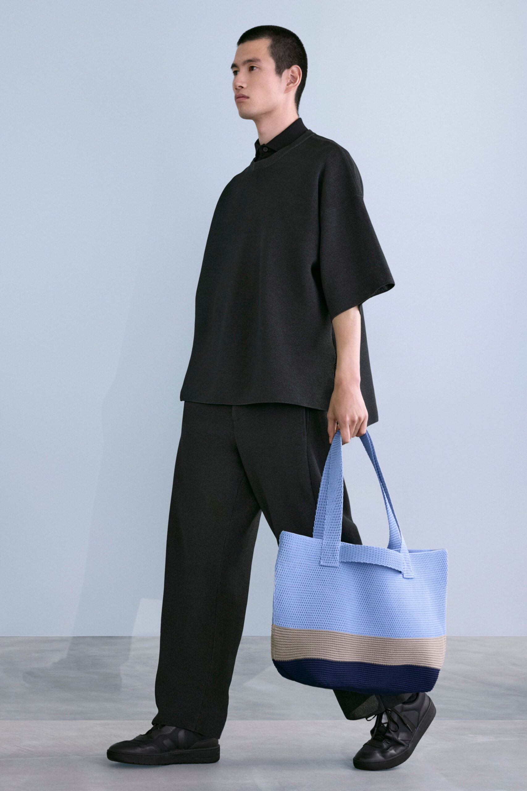 black relaxed top and pants