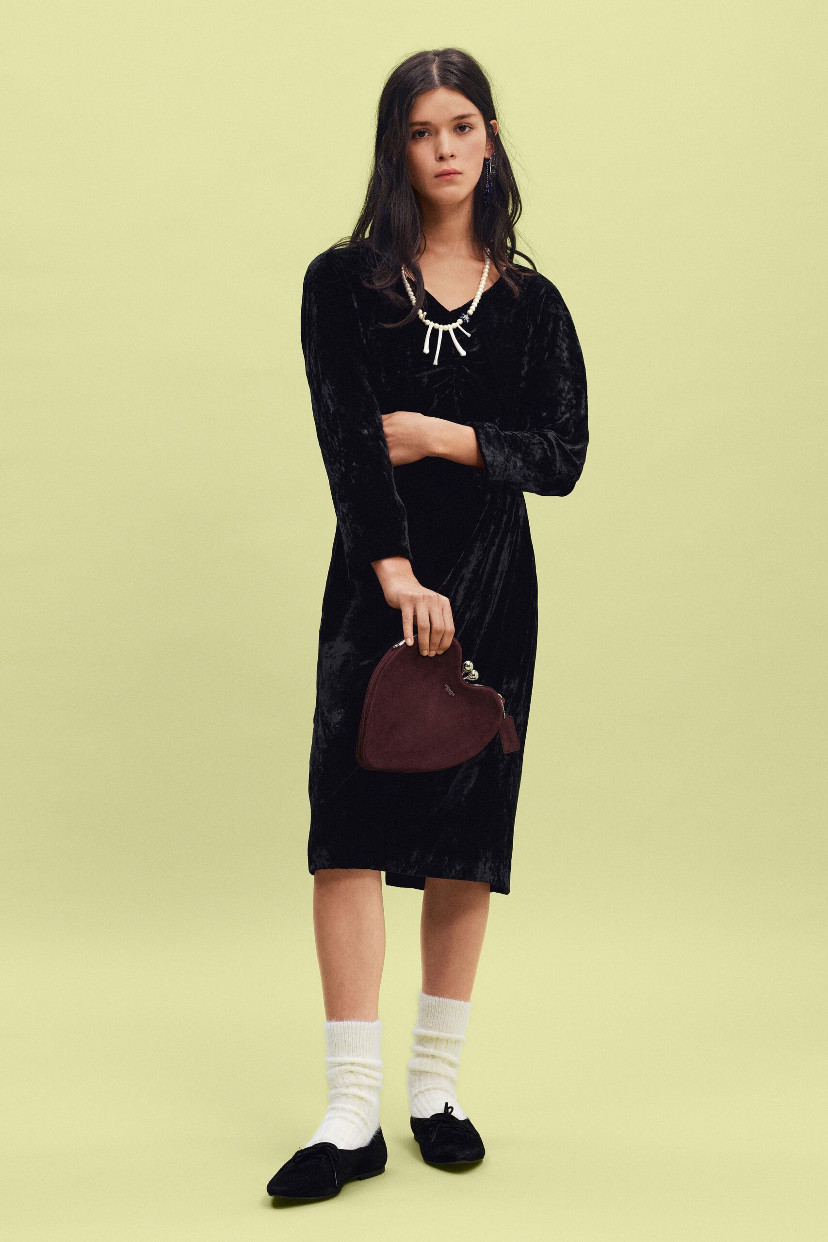 black velvet midi dress