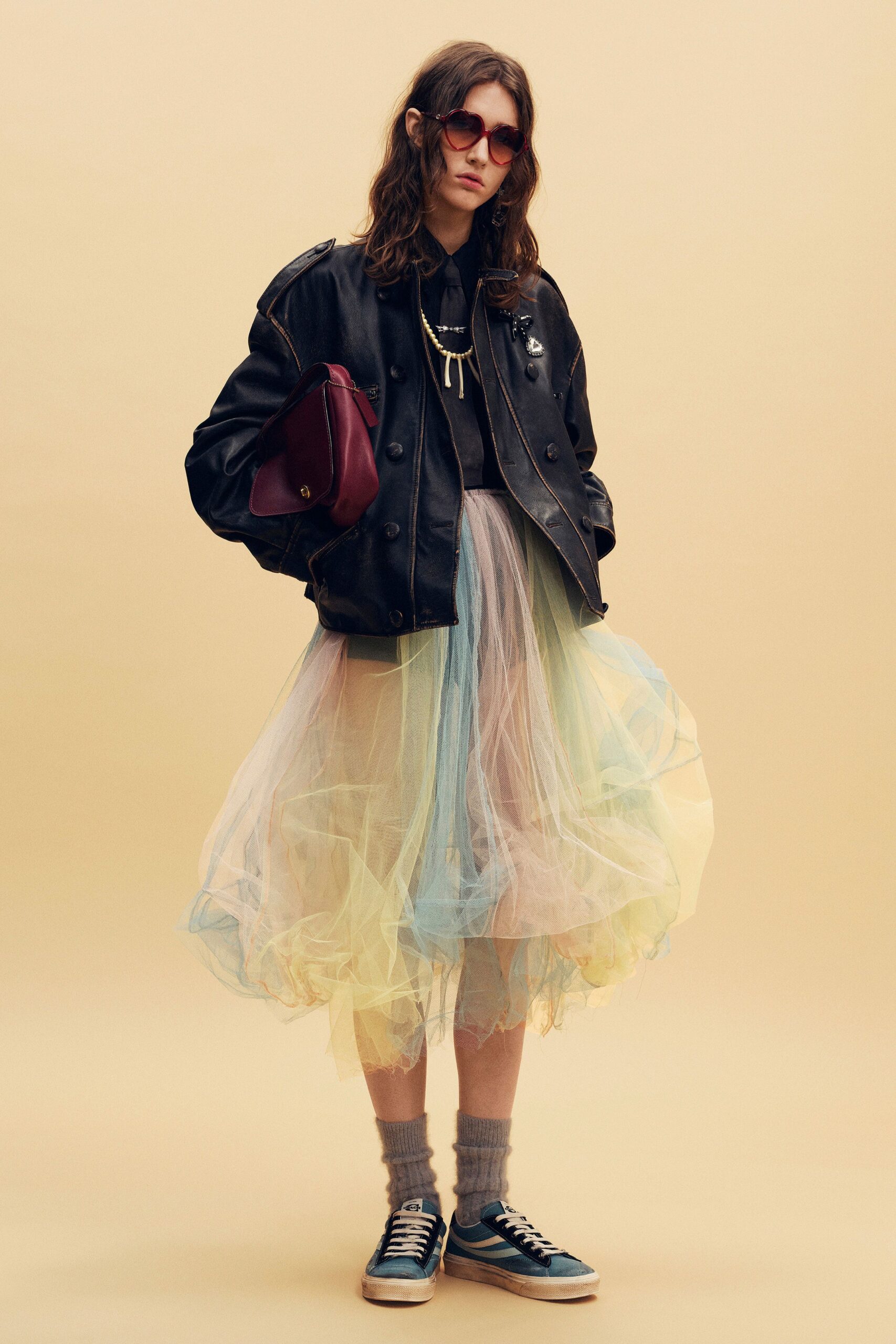 multi tulle fitted layered flowing skirt
