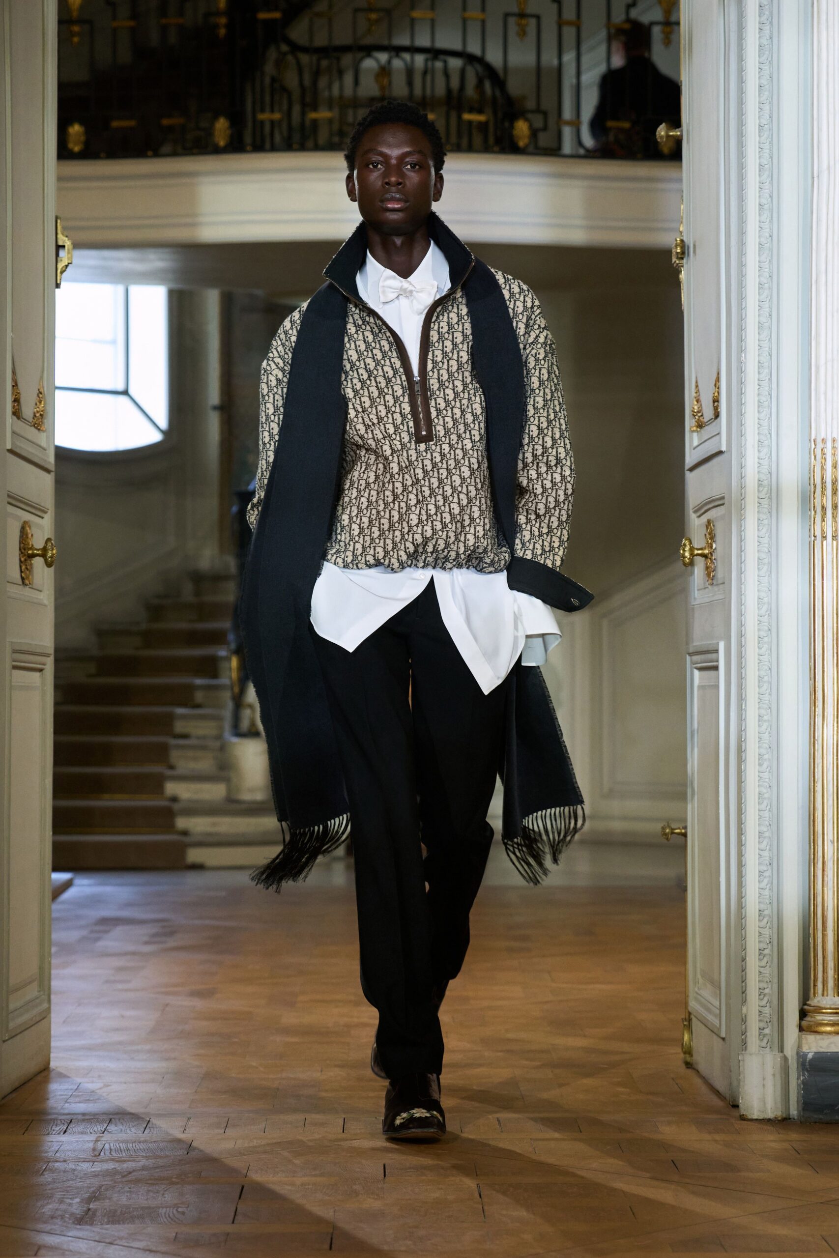 brown wool sweater with white shirt
