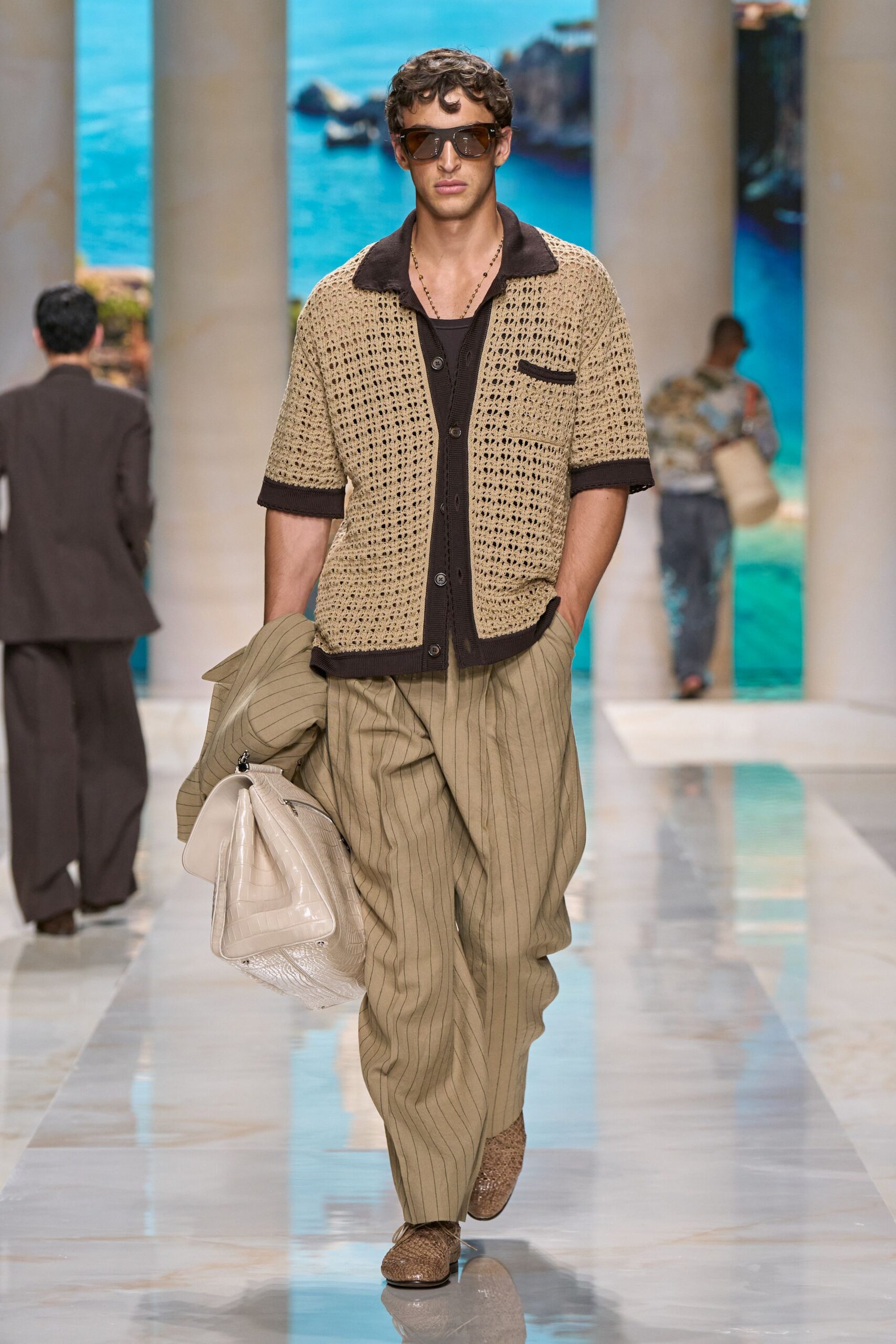 beige cotton short-sleeve collared relaxed shirt